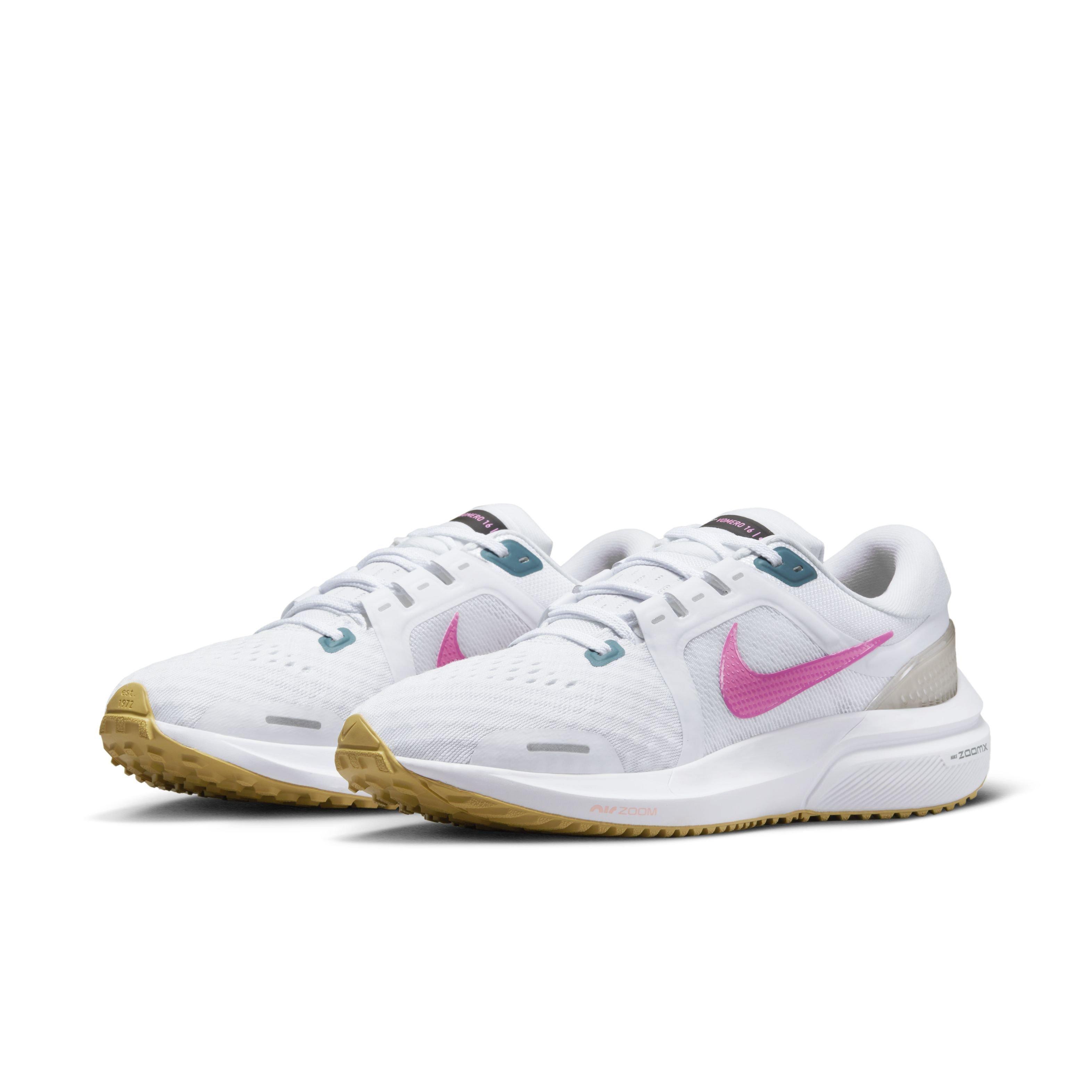 Nike Vomero 16 "White/Pink Spell/Noise Aqua/Wheat Gold" Women's Running Shoe - WHITE/PINK/AQUA/GOLD Thumbnail View 3