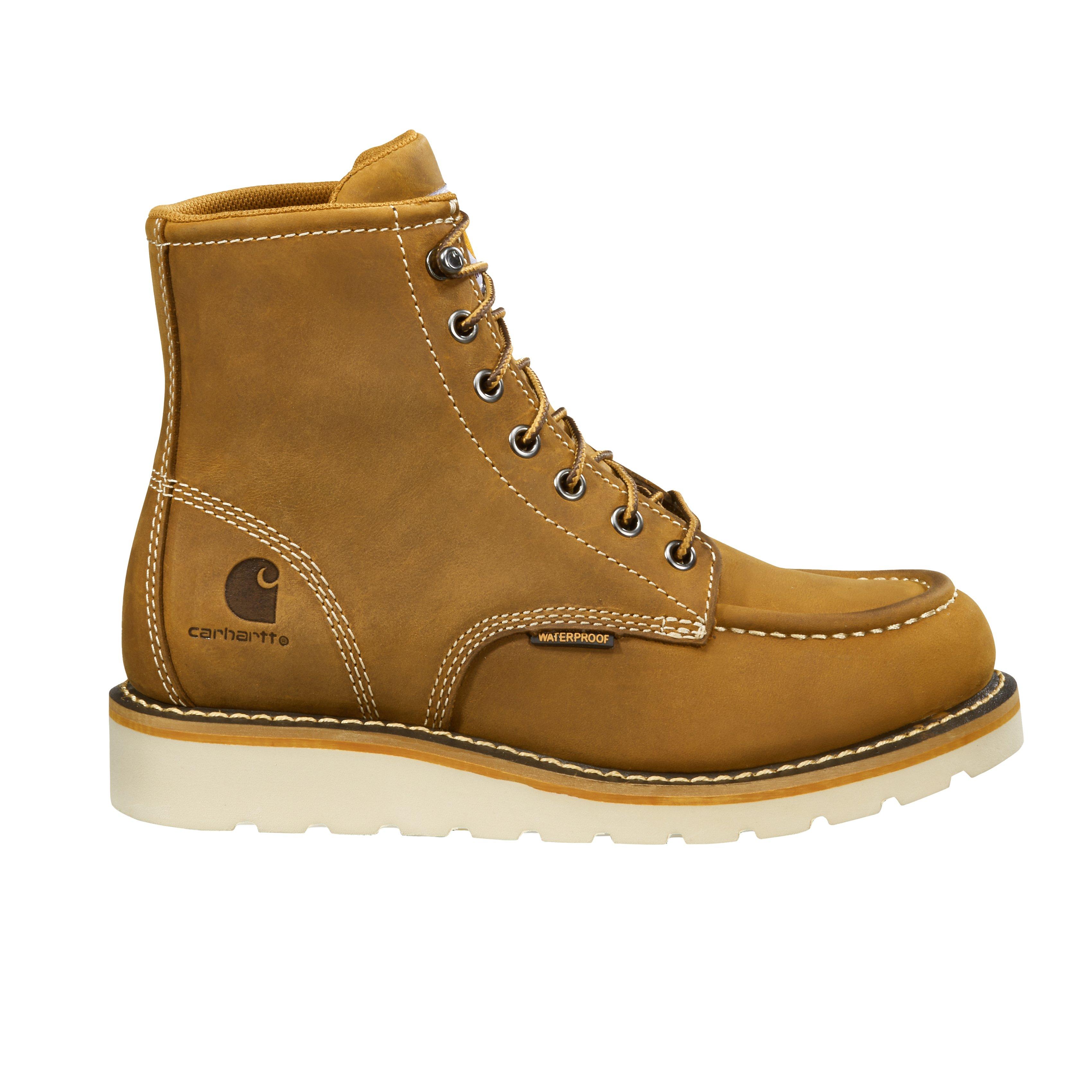 Carhartt Waterproof 6" Moc Steel Toe "Brown Oil Tanned" Women's Wedge Work Boot - BROWN Thumbnail View 1