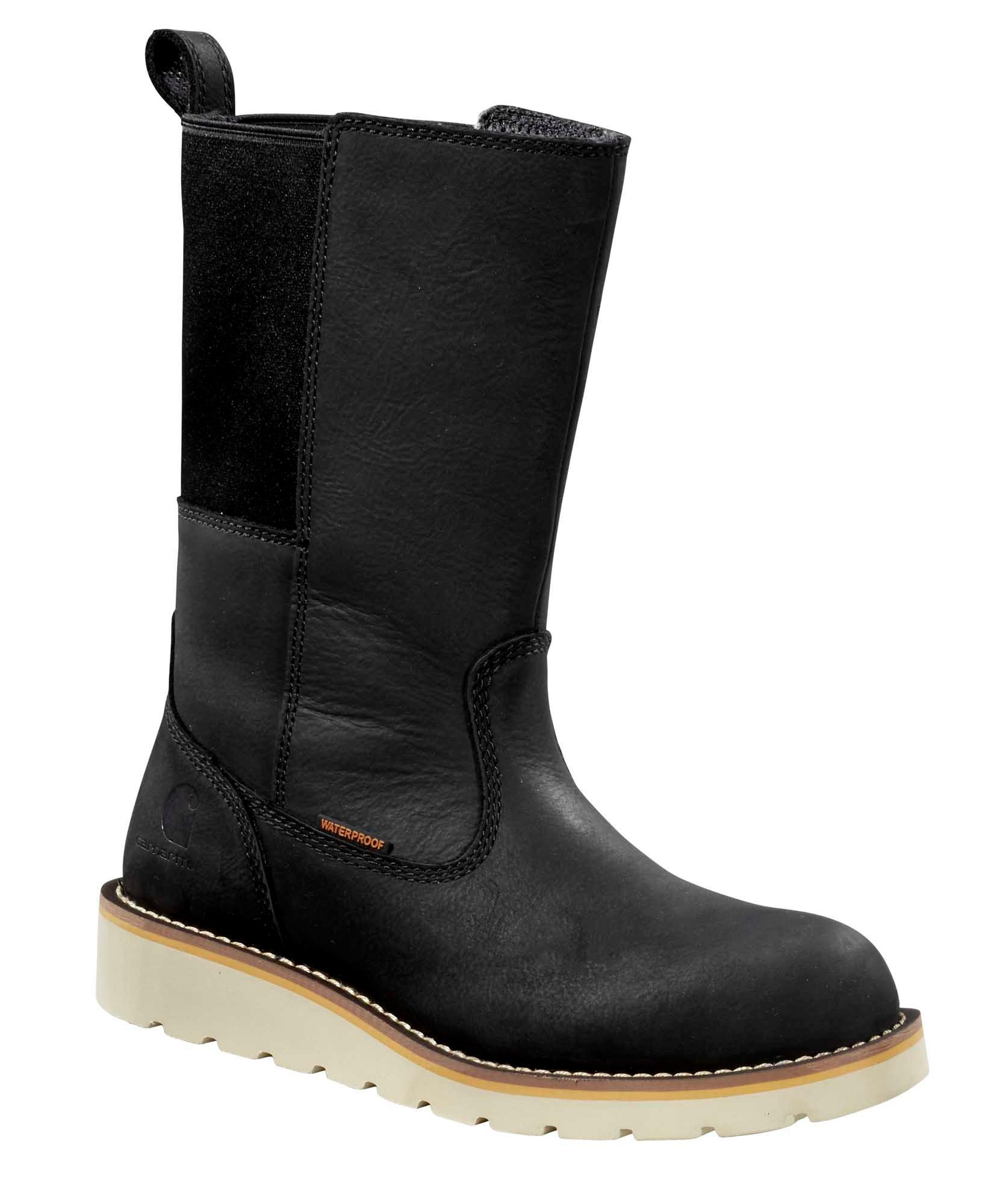 Carhartt Waterproof 10" Soft Toe Wellington "Black" Women's Wedge Boot - BLACK Thumbnail View 3