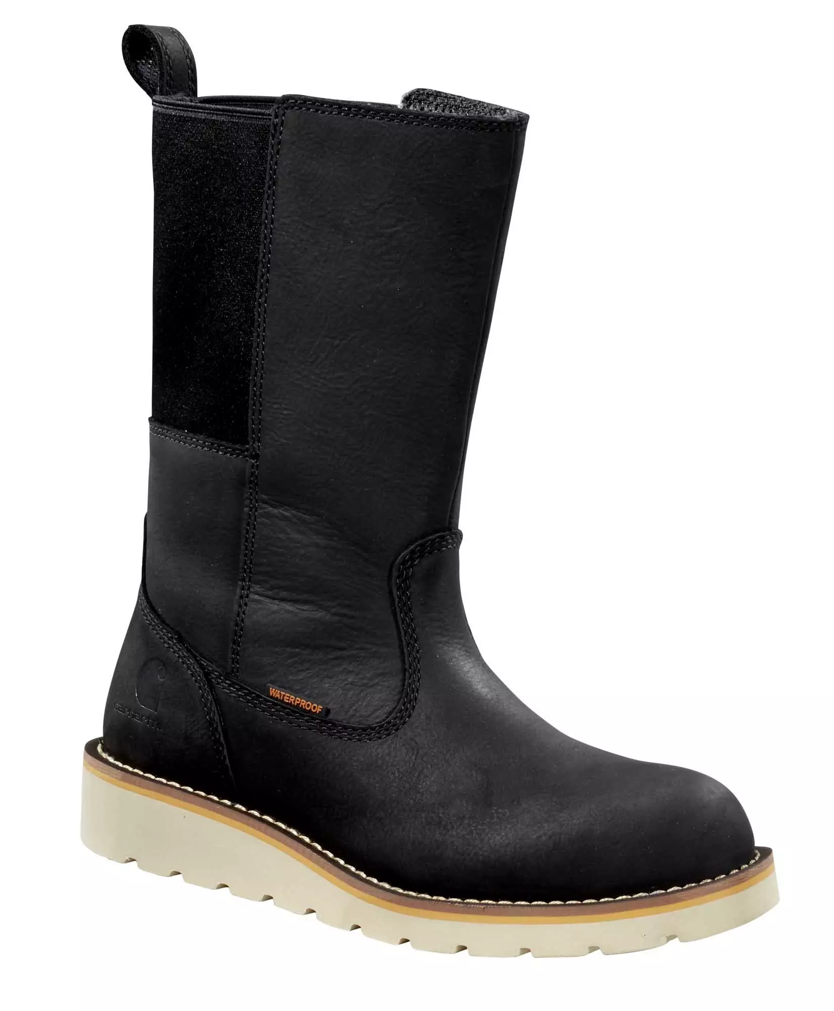 Carhartt Waterproof 10" Soft Toe Wellington "Black" Women's Wedge Boot - BLACK