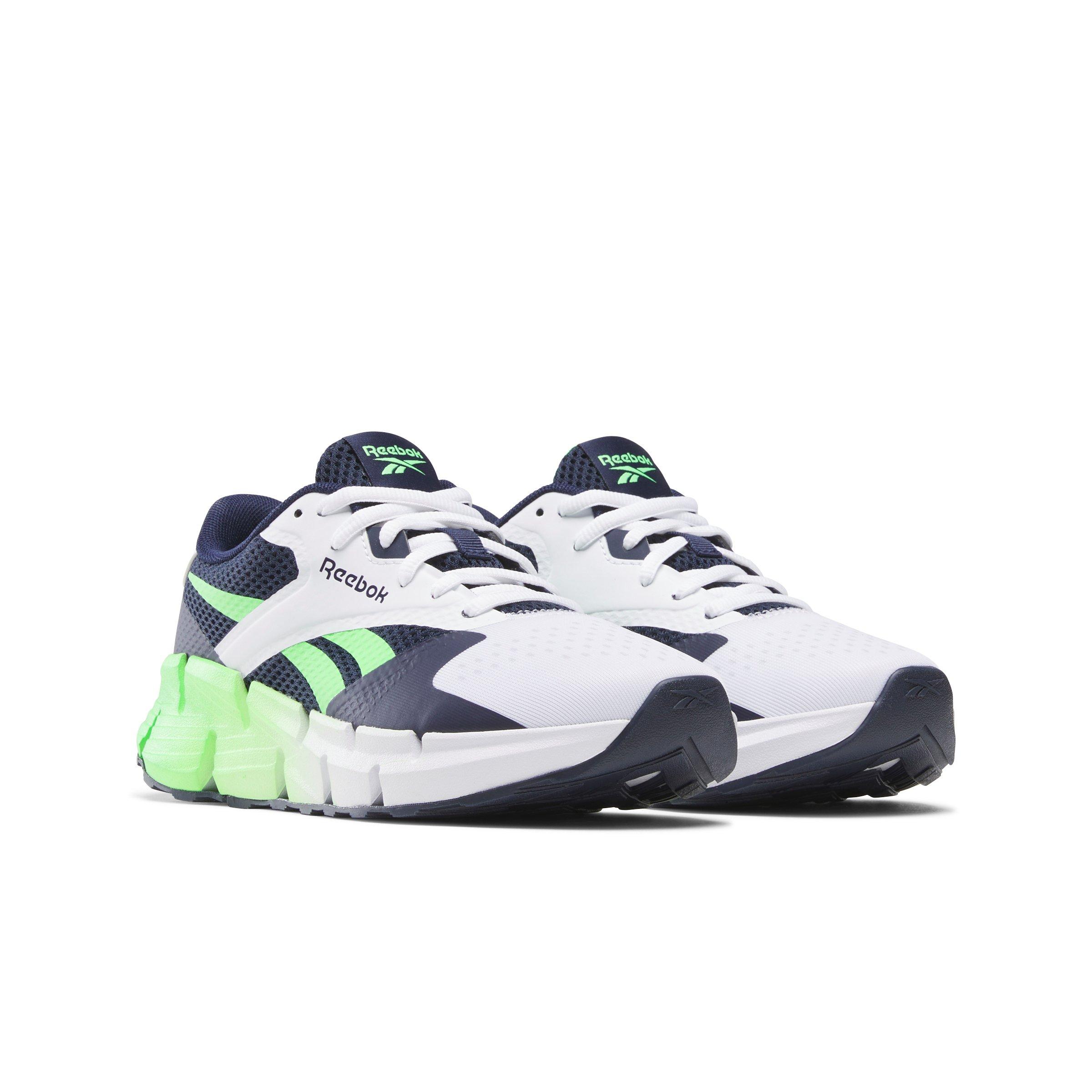 Reebok Zig Dynamica 5 Grade School Boys' "White/Navy/Green" Running Shoe