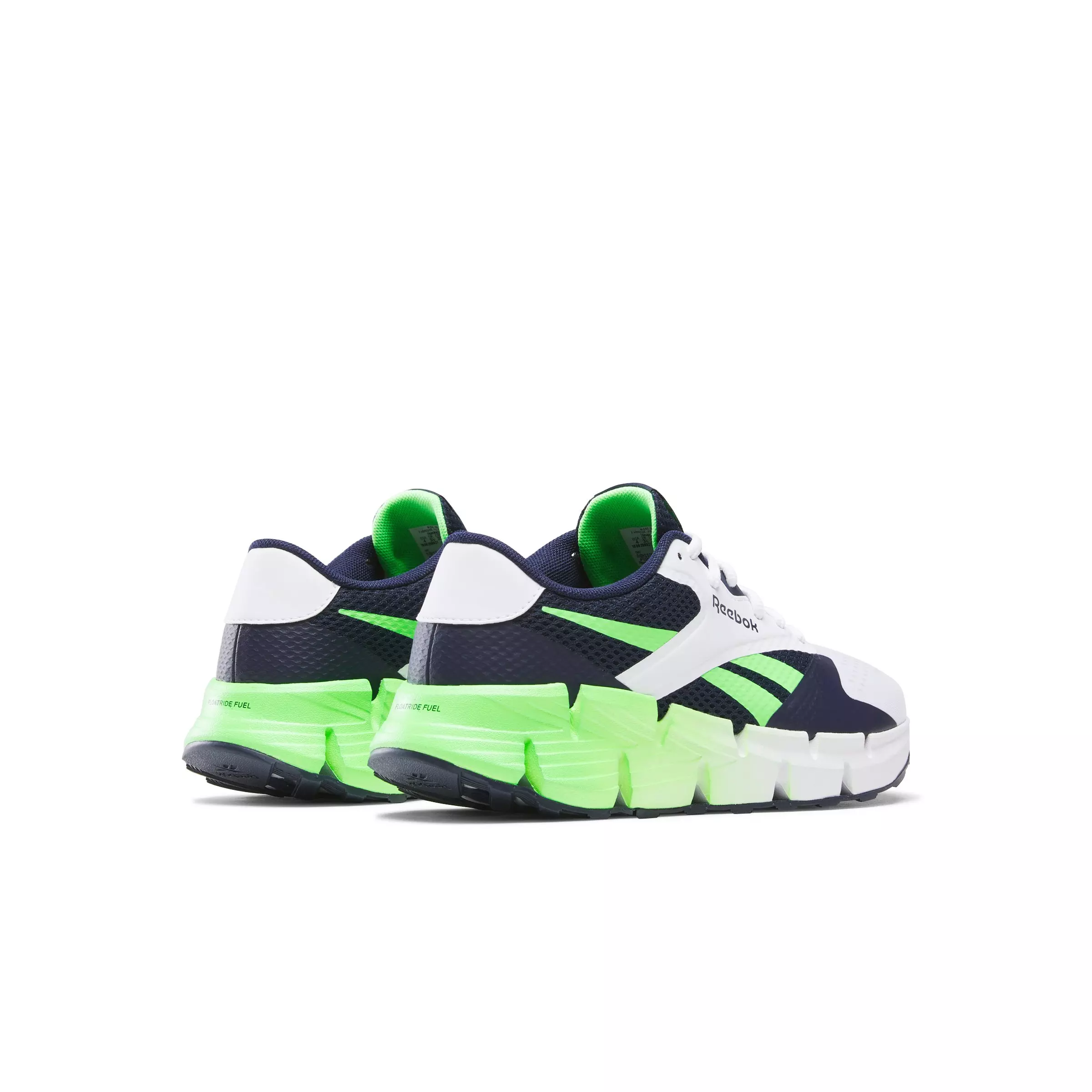 Reebok Zig Dynamica 5 "White/Navy/Green" Grade School Boys' Running Shoe - WHITE/NAVY/GREEN