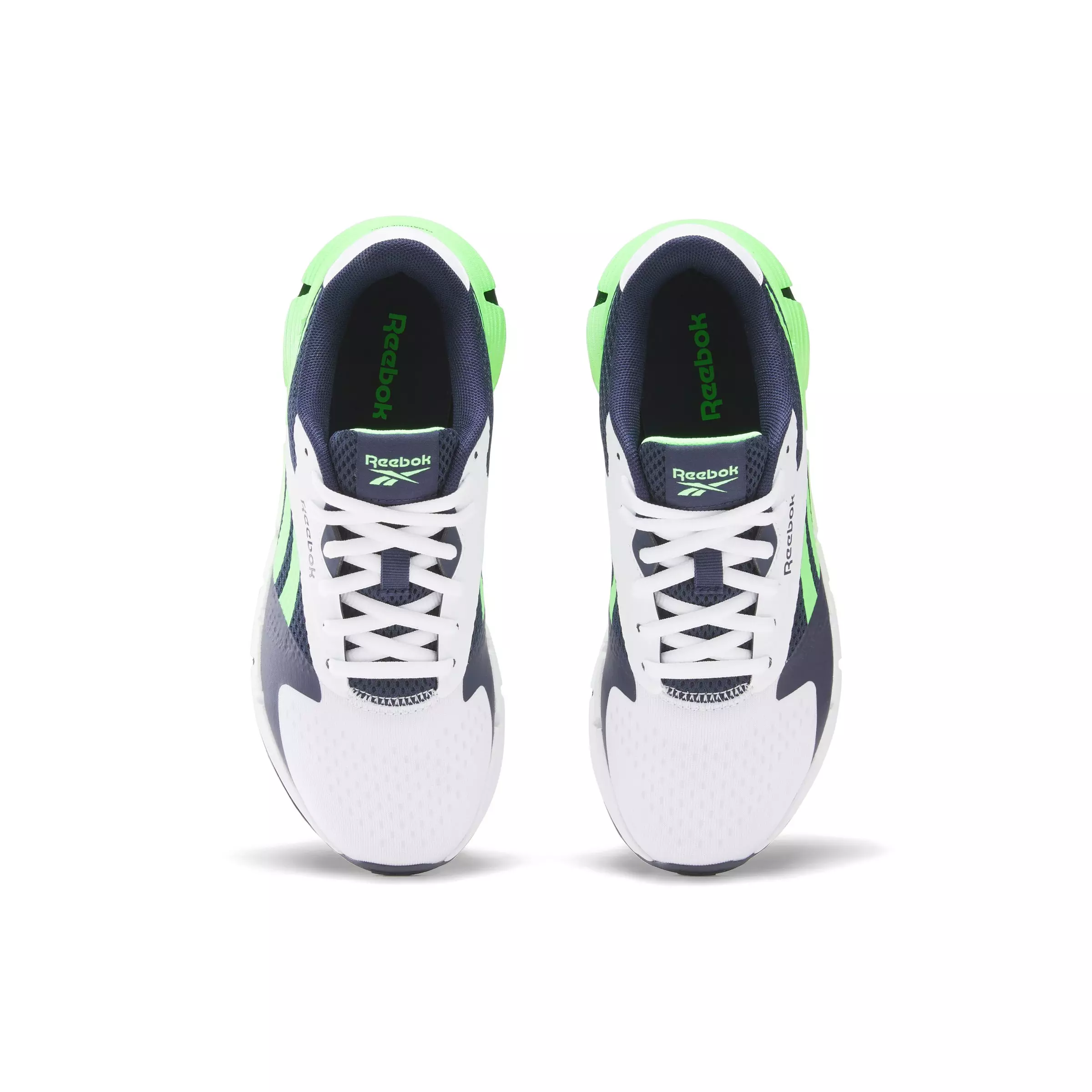 Reebok Zig Dynamica 5 "White/Navy/Green" Grade School Boys' Running Shoe - WHITE/NAVY/GREEN