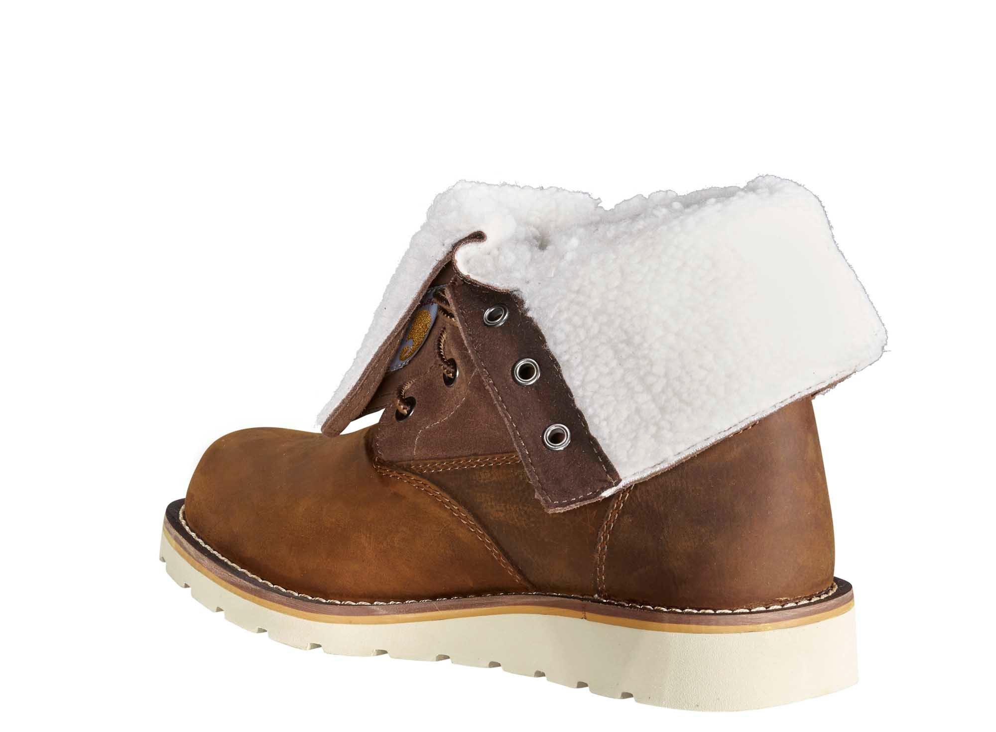 Carhartt 8" Waterproof Insulated Wedge Fold Down "Dark Brown" Women's Winter Boot - DK BROWN Thumbnail View 8