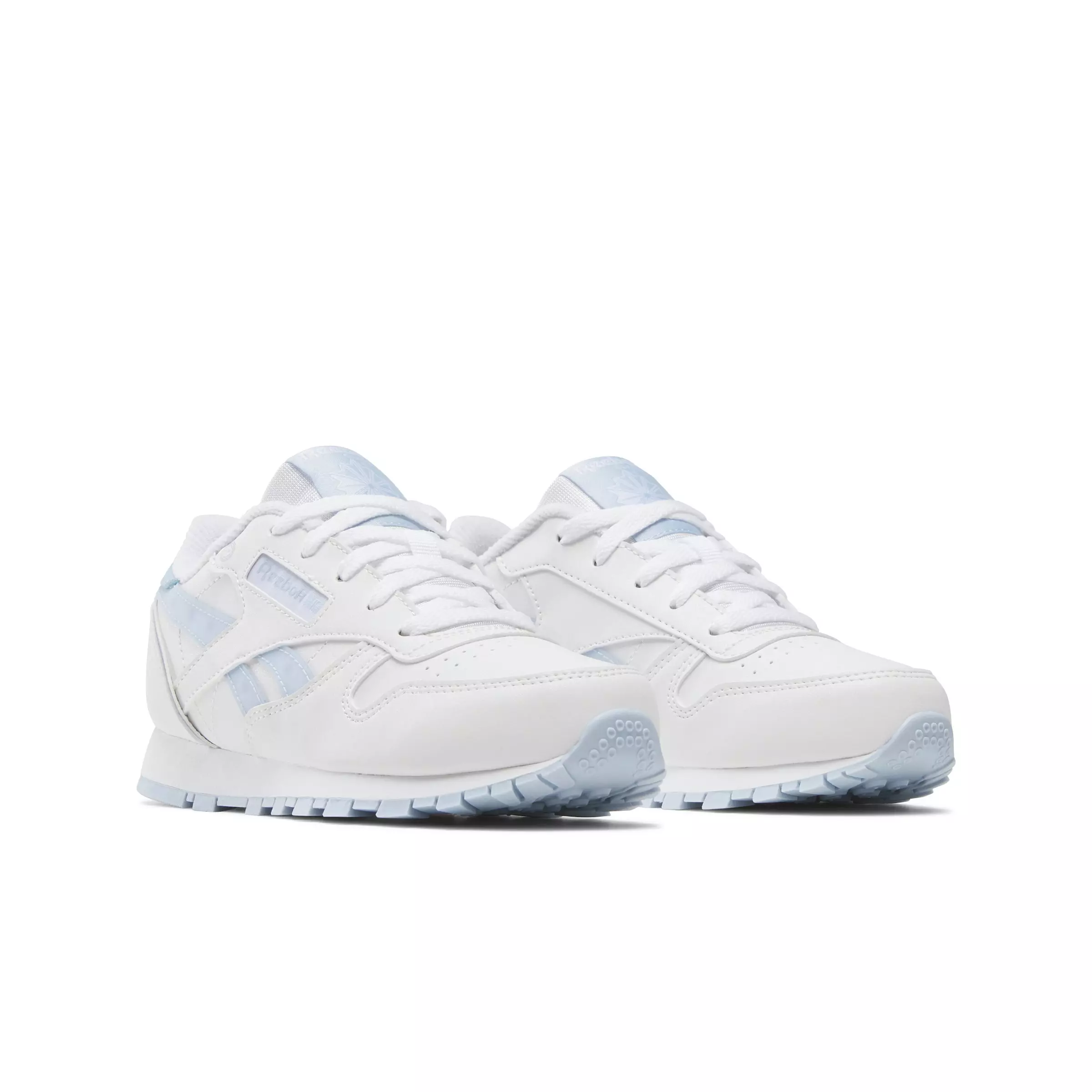 Reebok Classic Leather Step 'n Flash 2.0 "Light Grey/Light Blue" Preschool Girls' Shoe - LT GREY/LT BLUE