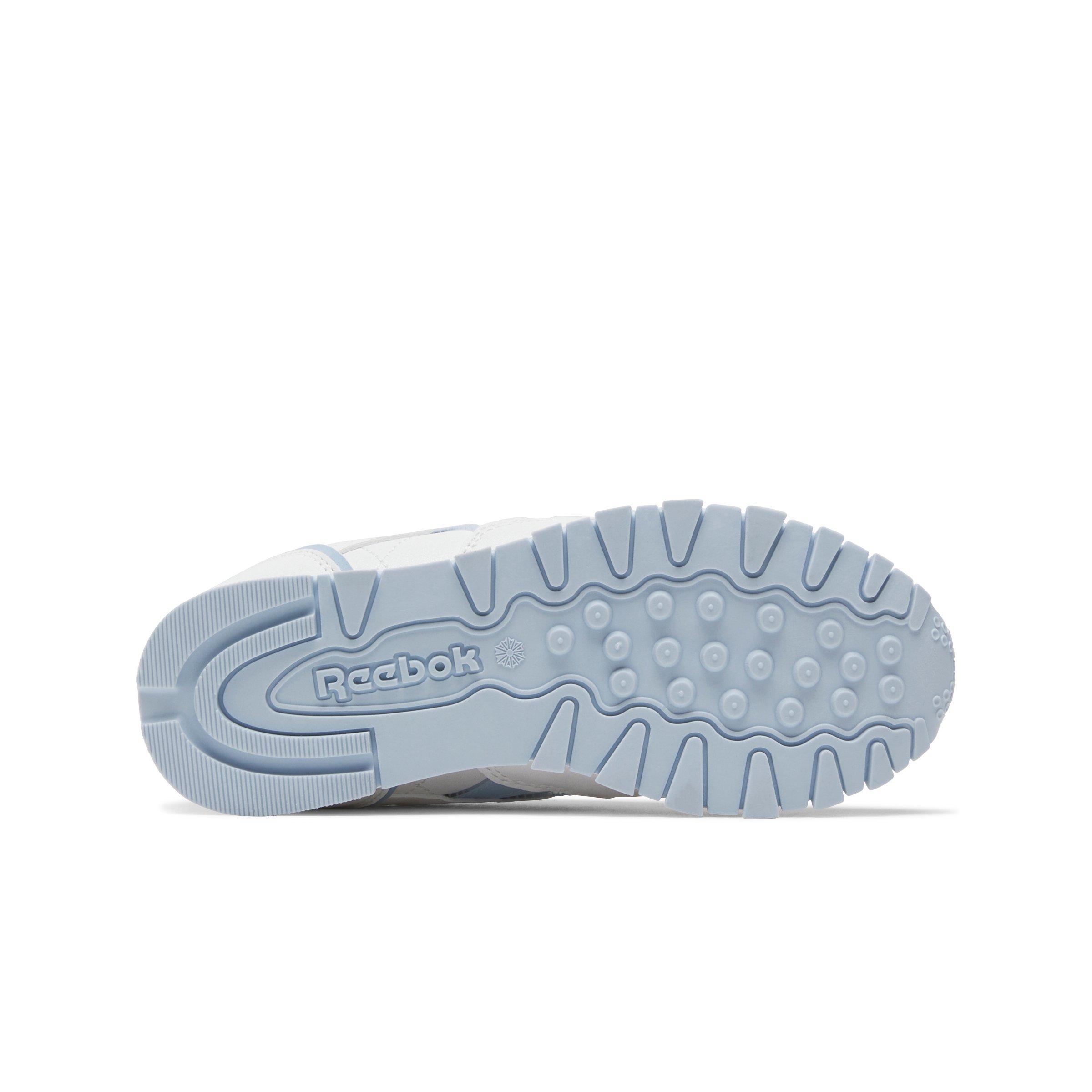 Reebok Classic Leather Step 'n Flash 2.0 Preschool Girls' "Light Grey/Light Blue" Shoe