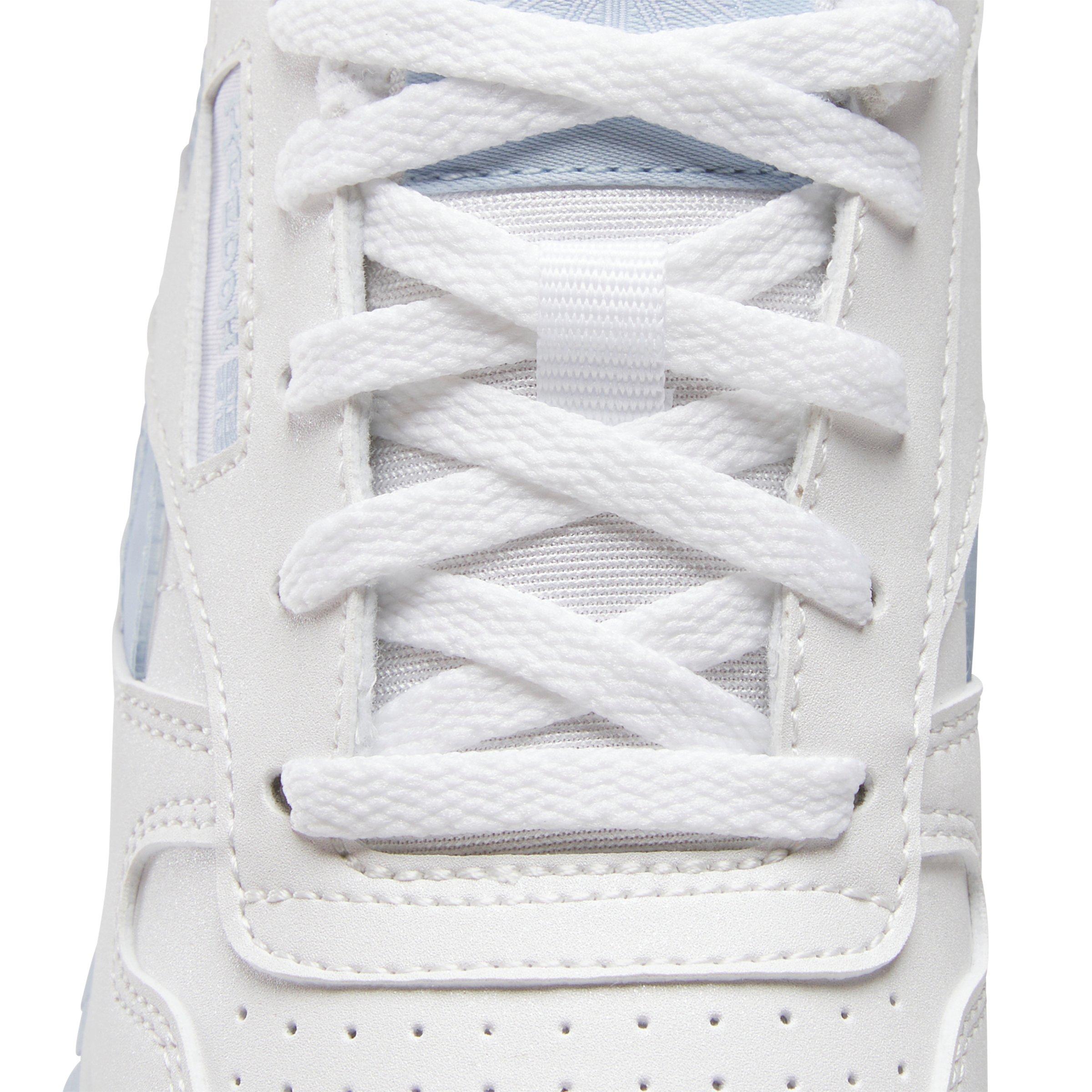 Reebok Classic Leather Step 'n Flash 2.0 Preschool Girls' "Light Grey/Light Blue" Shoe