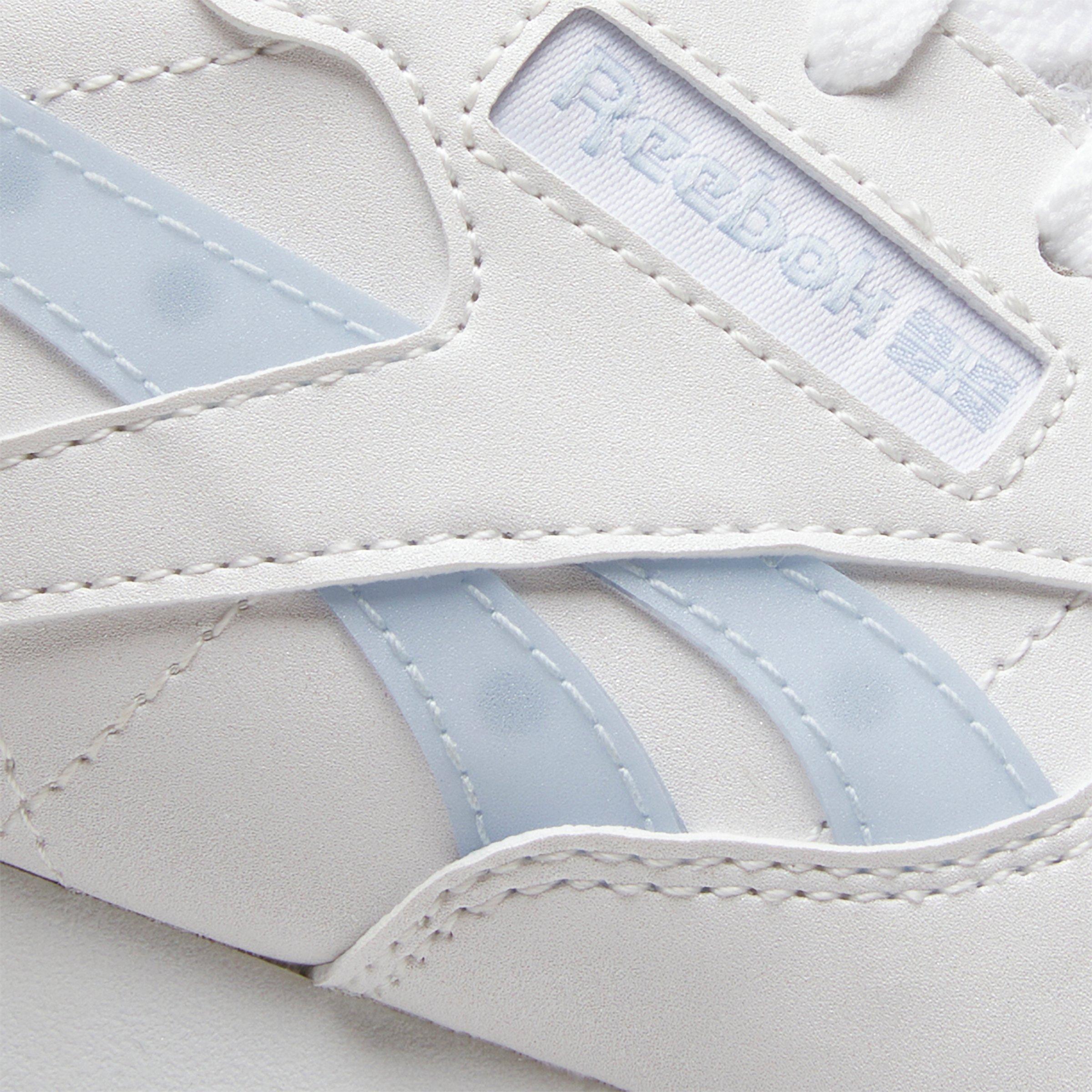 Reebok Classic Leather Step 'n Flash 2.0 Preschool Girls' "Light Grey/Light Blue" Shoe
