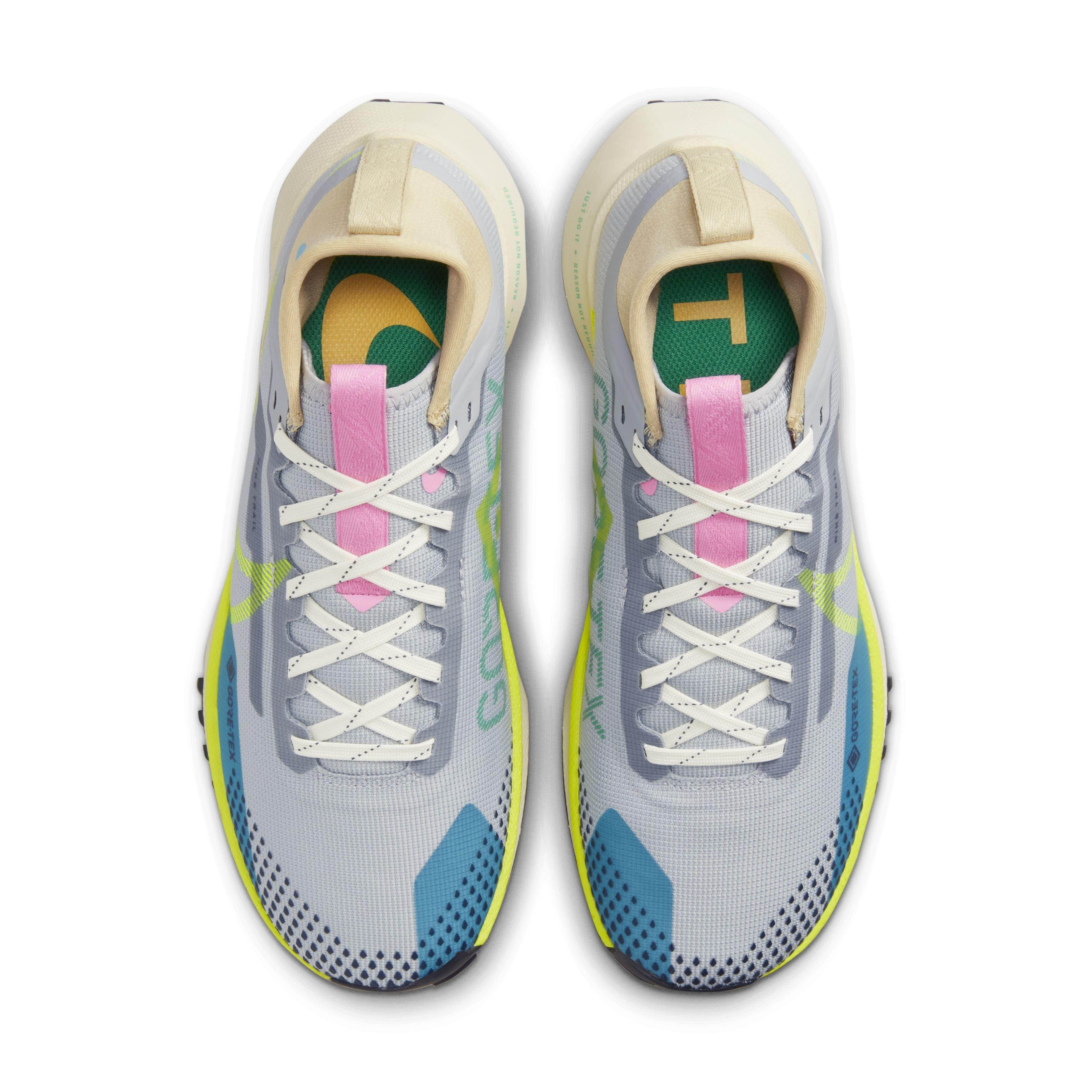 Nike Pegasus Trail 4 GORE-TEX "Wolf Grey/Volt/Stadium Green/Baltic Blue" Women's Trail Running Shoe - GREY/VOLT/GREEN/BLUE Thumbnail View 4