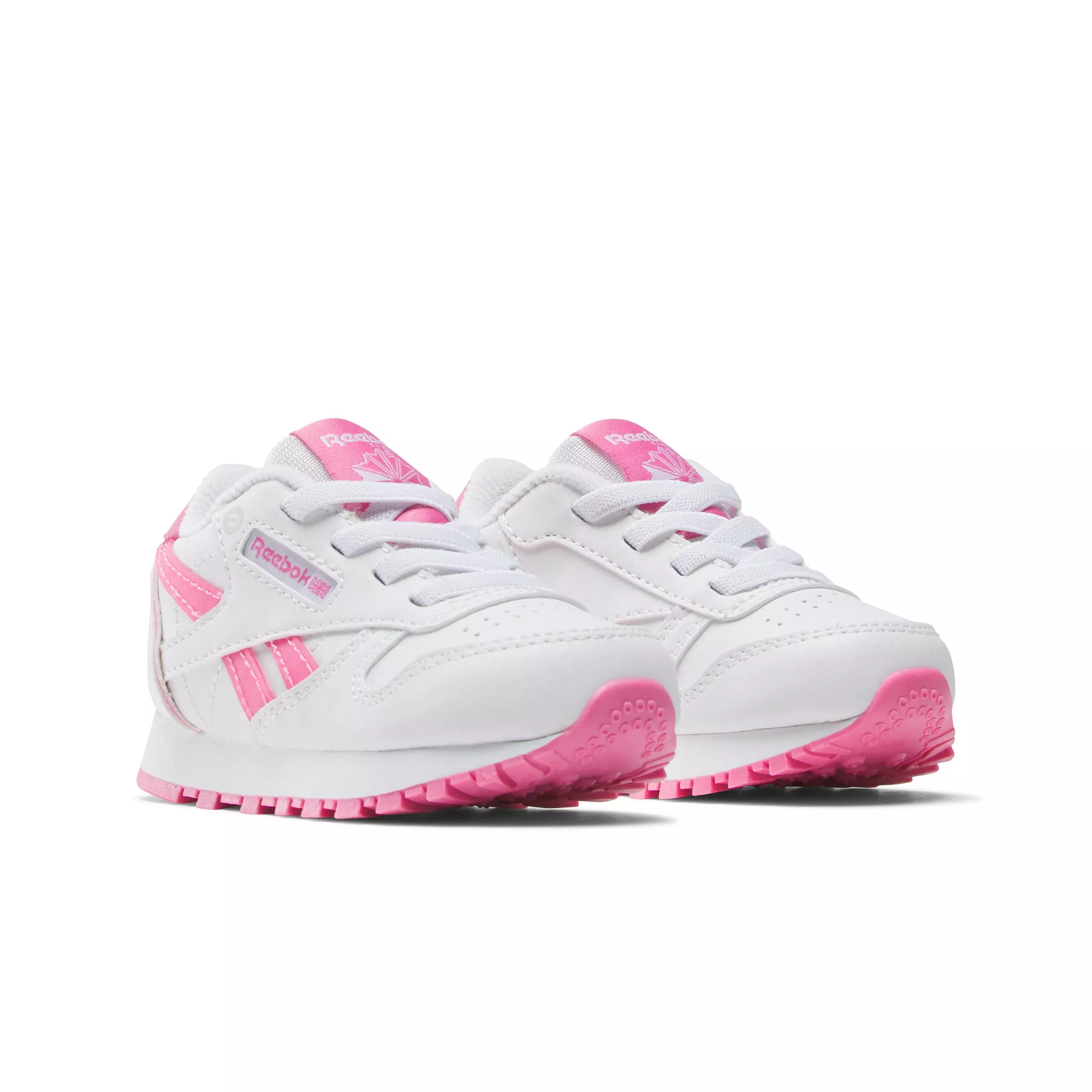 Reebok CL Step 'n Flash 2.0 Elastic Lace "White/Pink" Infant Girls' Shoe - WHITE/PINK
