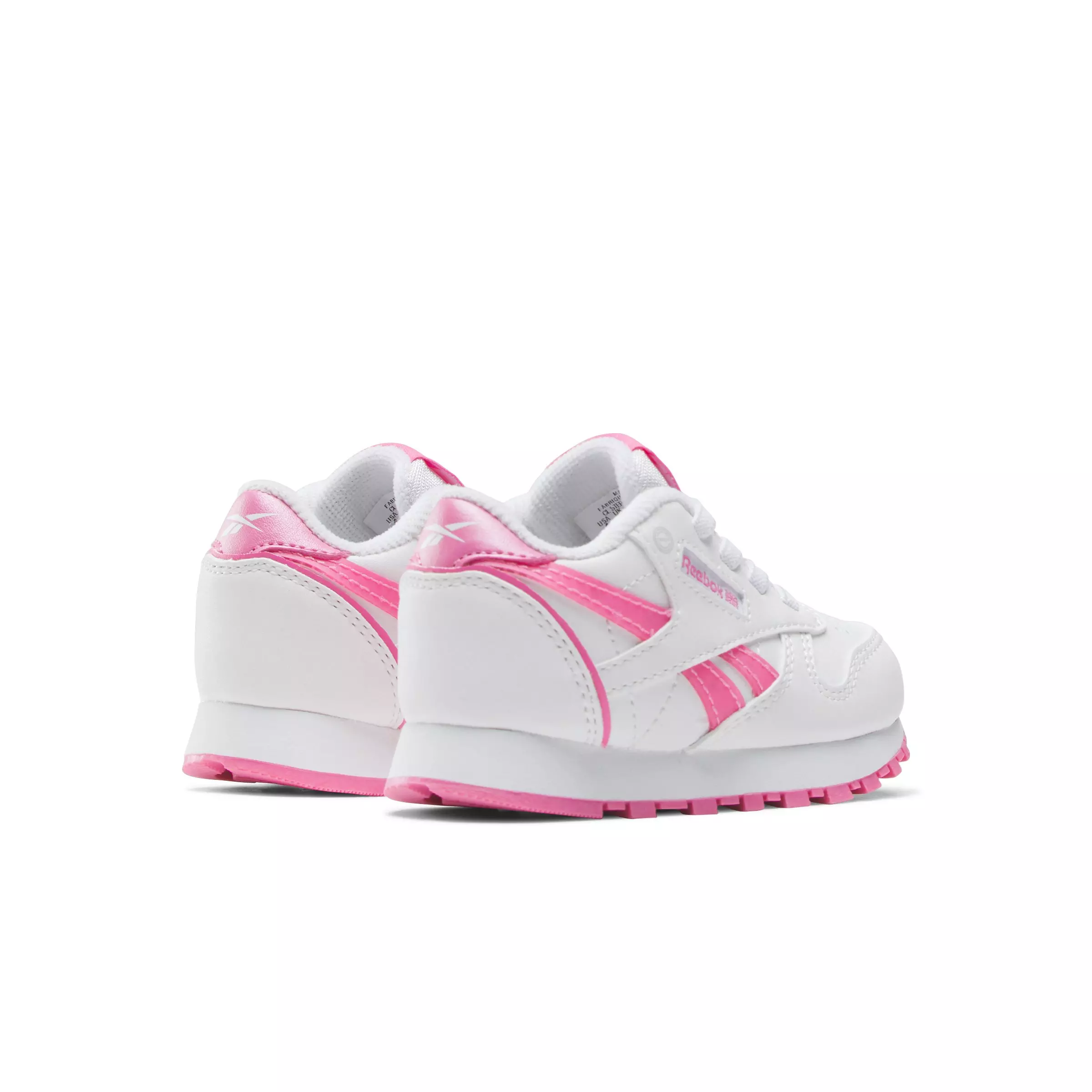 Reebok CL Step 'n Flash 2.0 Elastic Lace "White/Pink" Infant Girls' Shoe - WHITE/PINK