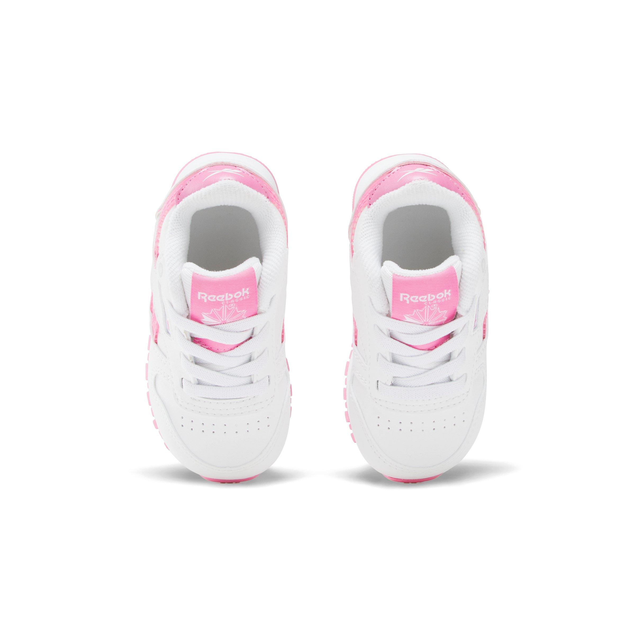 Reebok CL Step 'n Flash 2.0 Elastic Lace Infant Girls' "White/Pink" Shoe