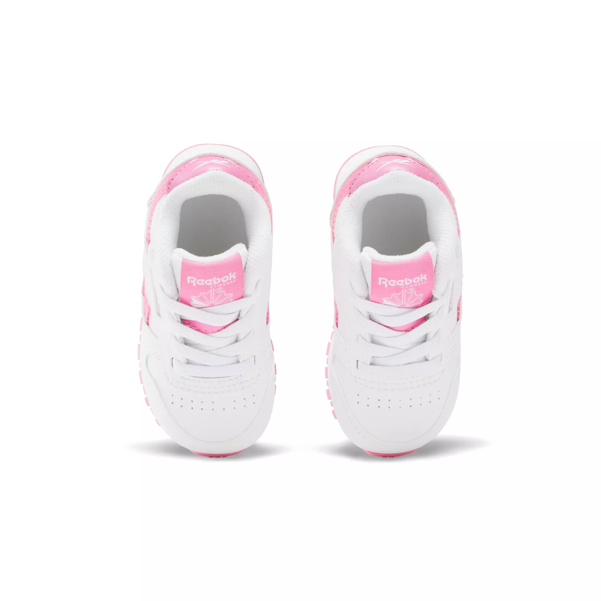 Reebok CL Step 'n Flash 2.0 Elastic Lace "White/Pink" Infant Girls' Shoe - WHITE/PINK