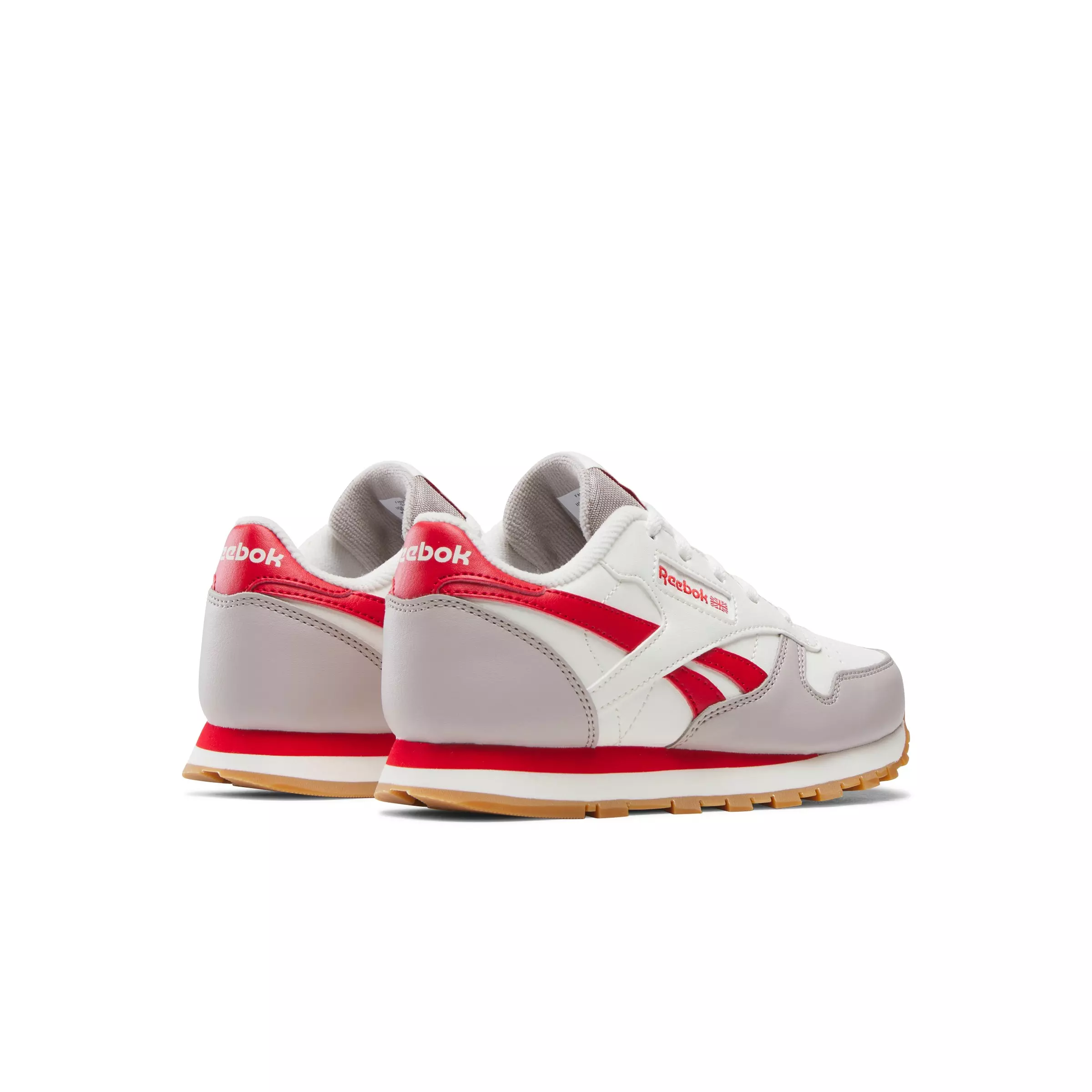 Reebok Classic Leather "White/Red/Grey" Preschool Boys' Shoe - WHITE/RED/GREY