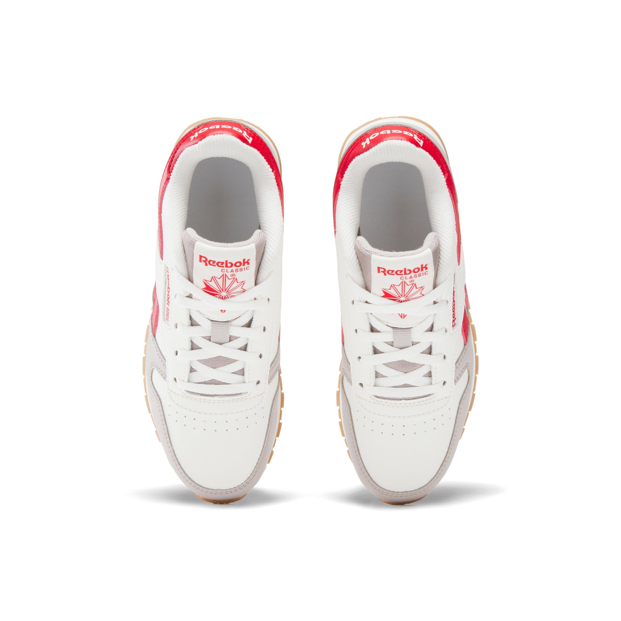 Reebok Classic Leather Preschool Boys' "White/Red/Grey" Shoe