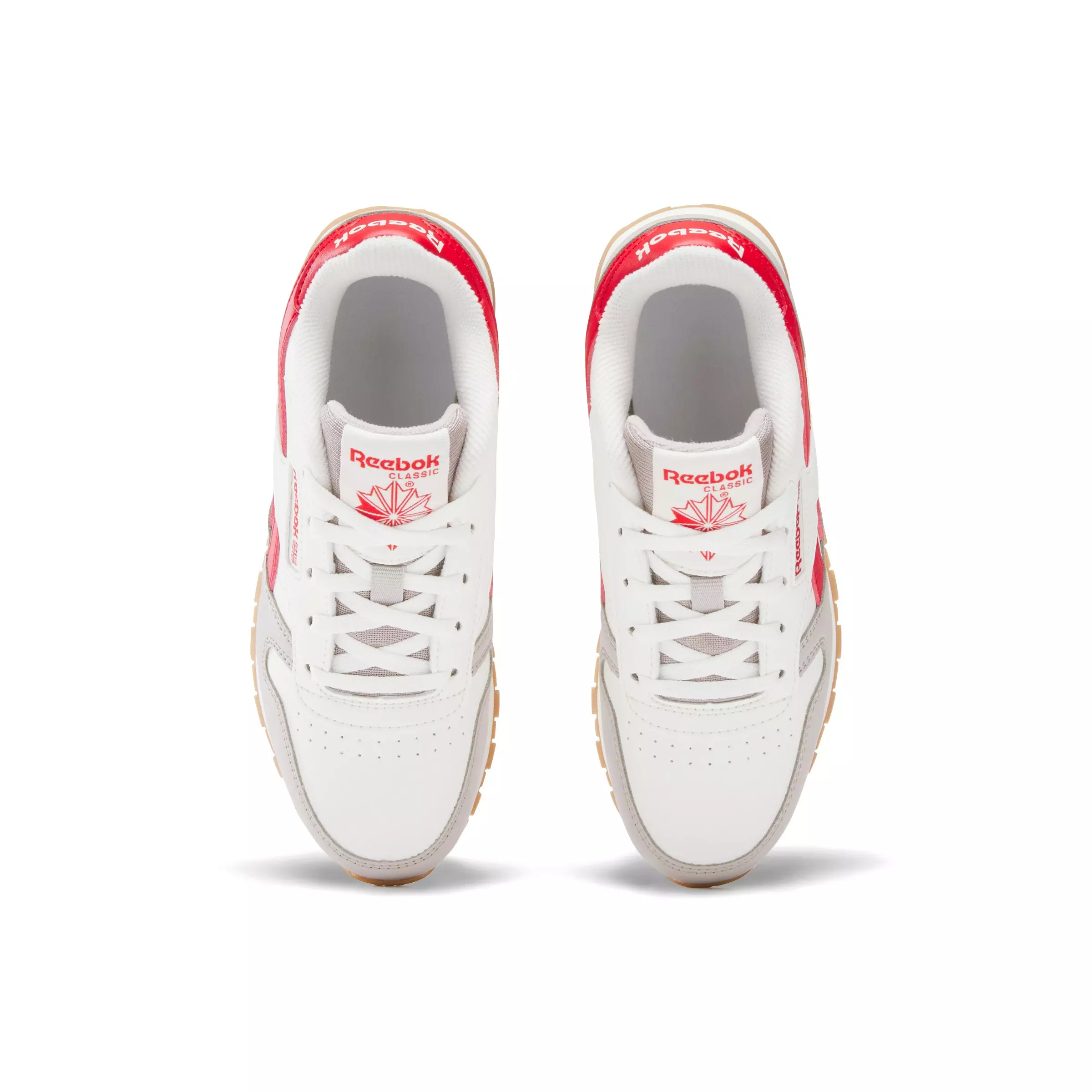 Reebok Classic Leather "White/Red/Grey" Preschool Boys' Shoe - WHITE/RED/GREY