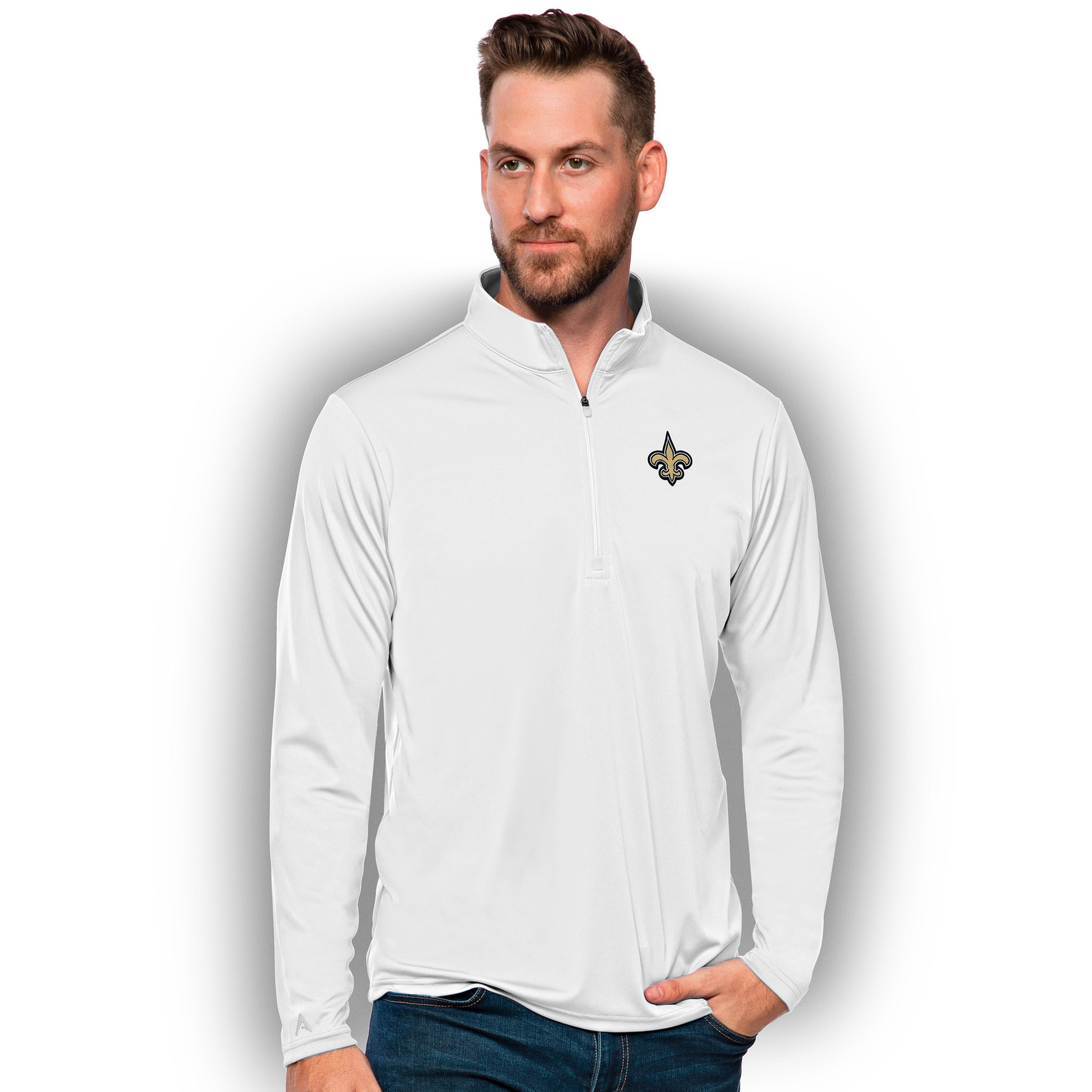 New Orleans Saints Antigua Tribute Quarter-Zip Pullover - Black