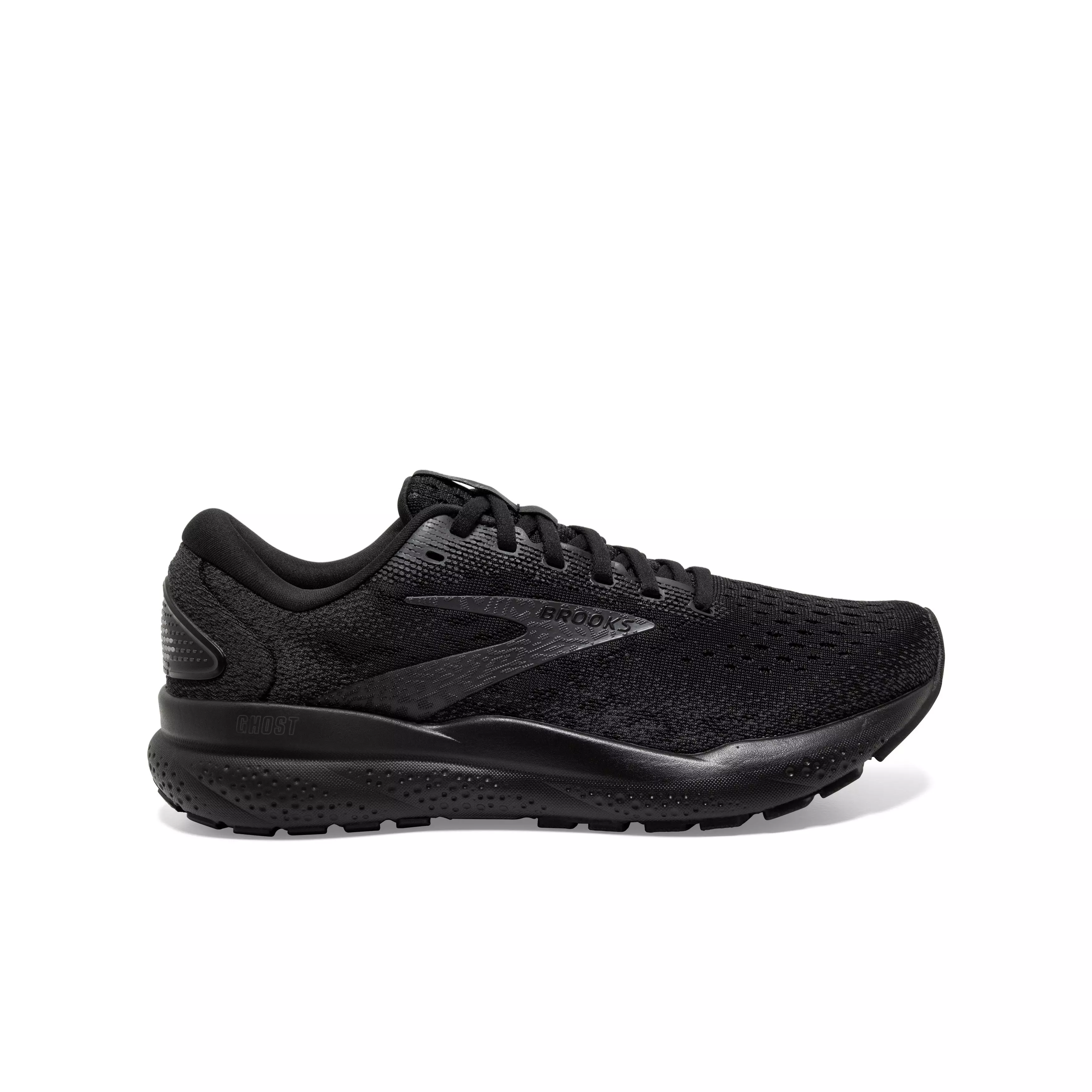 Brooks Ghost 16 "Black/Black/Ebony" Women's Wide Running Shoe - BLACK/BLACK/EBONY