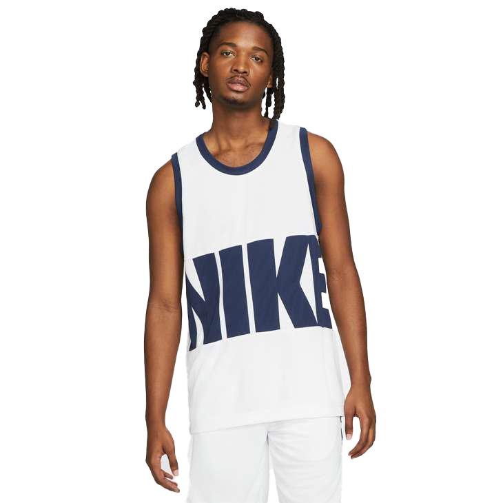 Nike Men's Dri-FIT White Basketball Jersey - WHITE Thumbnail View 1