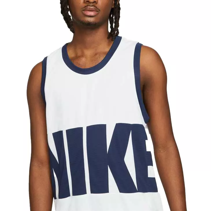 Nike Men's Dri-FIT White Basketball Jersey - WHITE