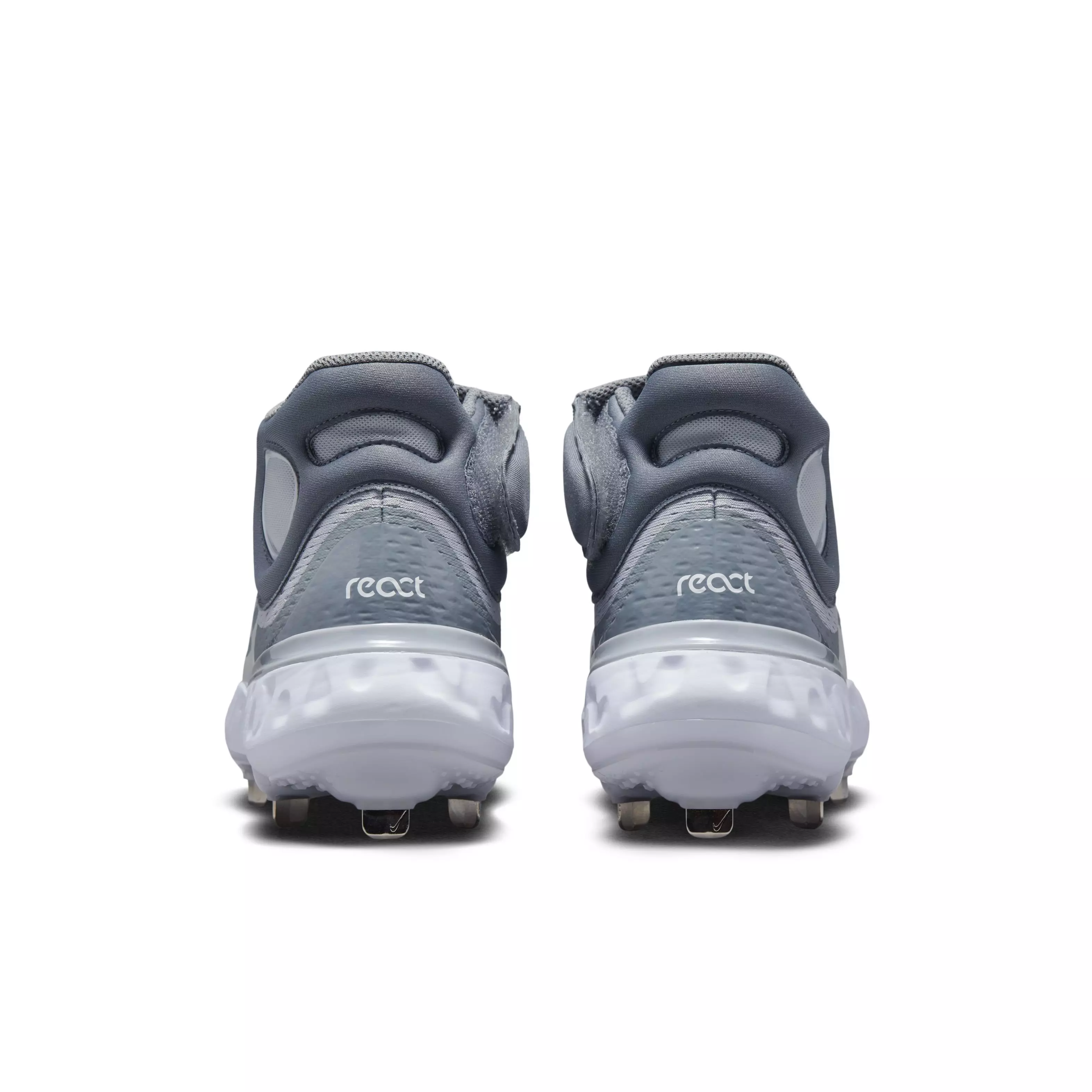 Nike Alpha Huarache Elite 4 Mid "Wolf Grey/White/Cool Grey/Pure Platinum" Men's Baseball Cleat - GREY/WHITE/GREY/PLATINUM