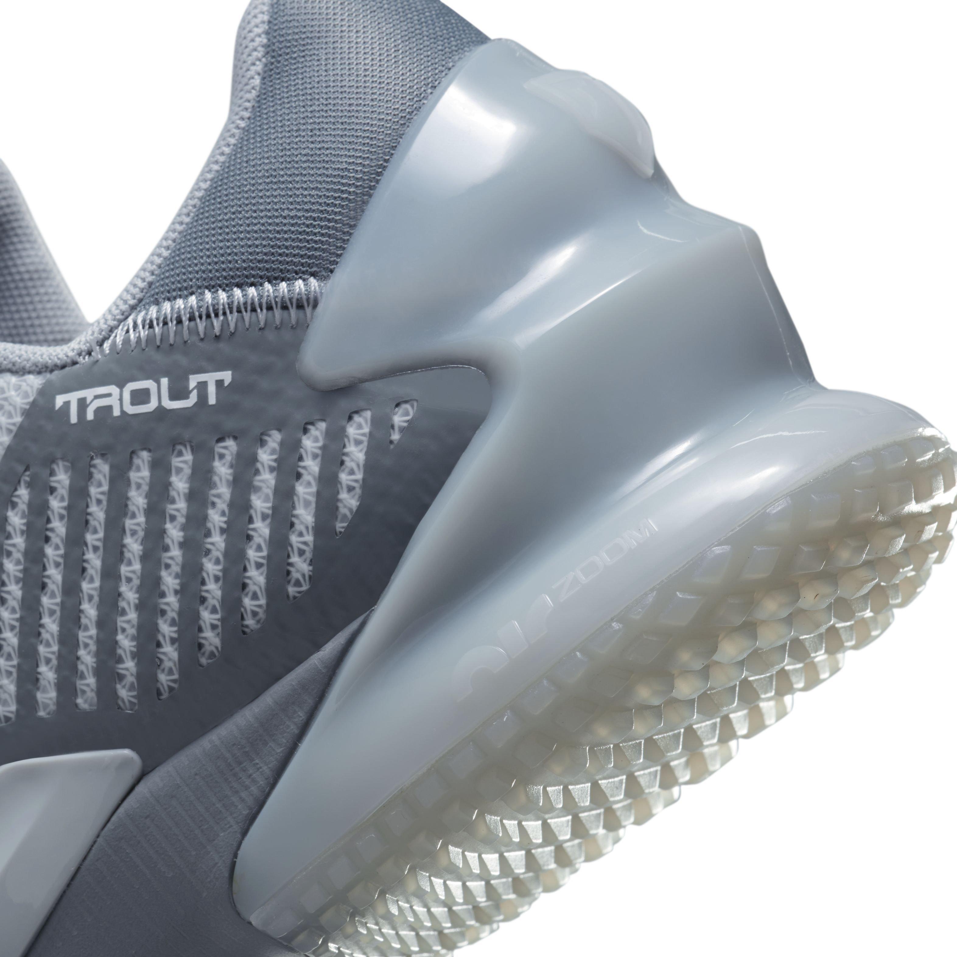 Nike Force Zoom Trout 8 Turf "Cool Grey/Black/Wolf Grey/Pre Platinum" Men's Baseball Shoe - GREY/BLACK/GREY/PLATINUM Thumbnail View 8
