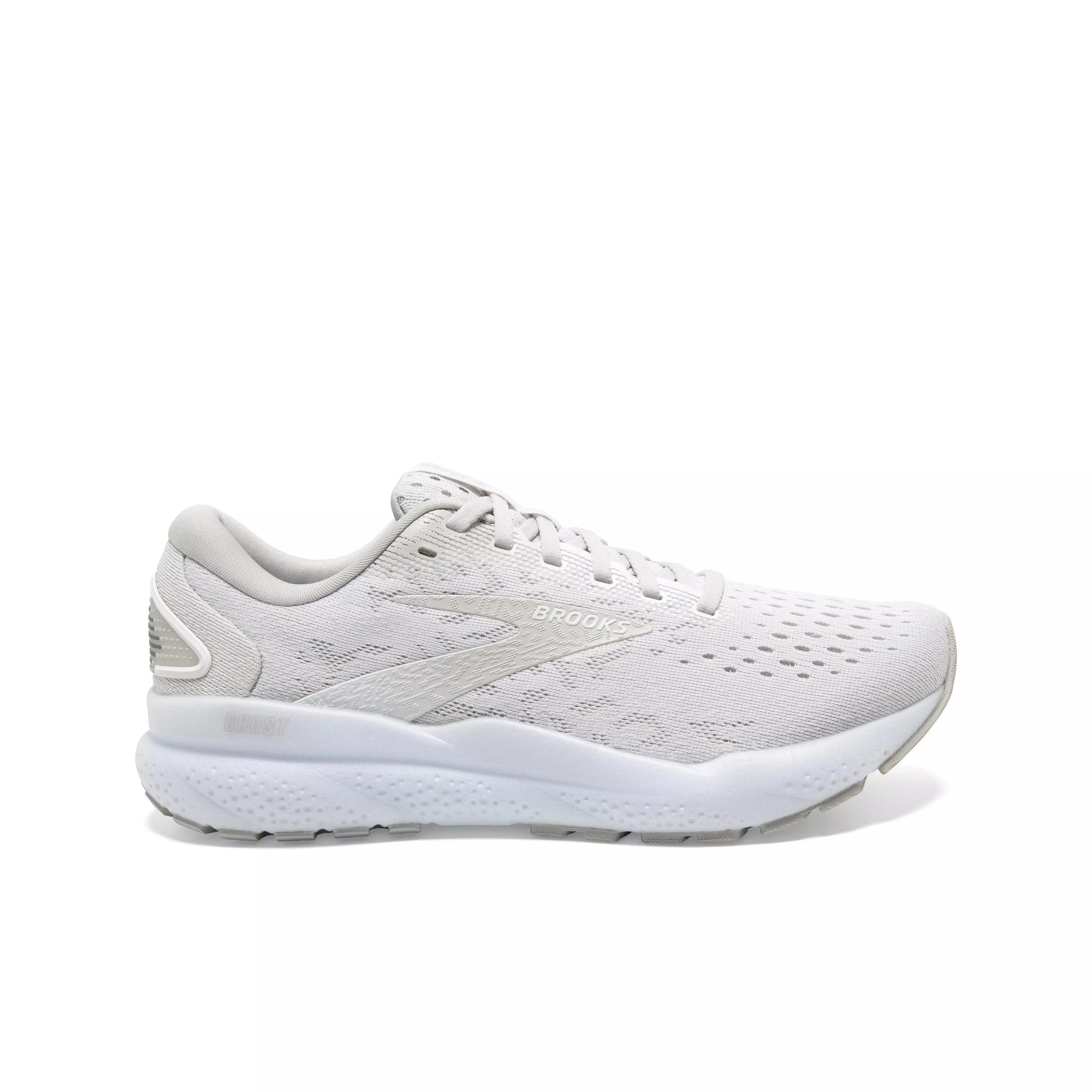 Brooks Ghost 16 "White/White/Grey" Women's Running Shoe - WHITE/WHITE/GREY