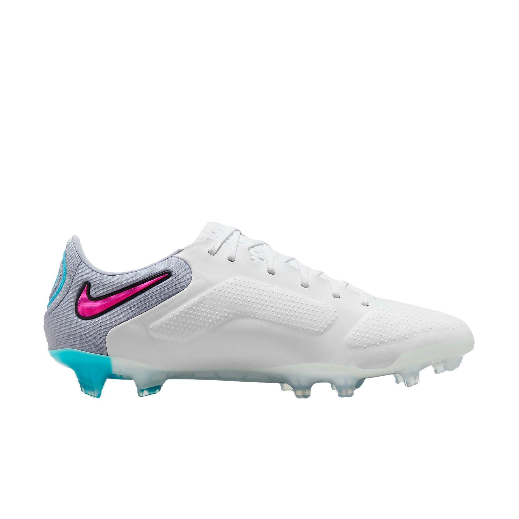 Nike Tiempo Legend 9 Elite FG "White/Black/Baltic Blue/Pink Blast" Men's Soccer Cleat - WHITE/BLACK/BLUE/PINK Thumbnail View 1