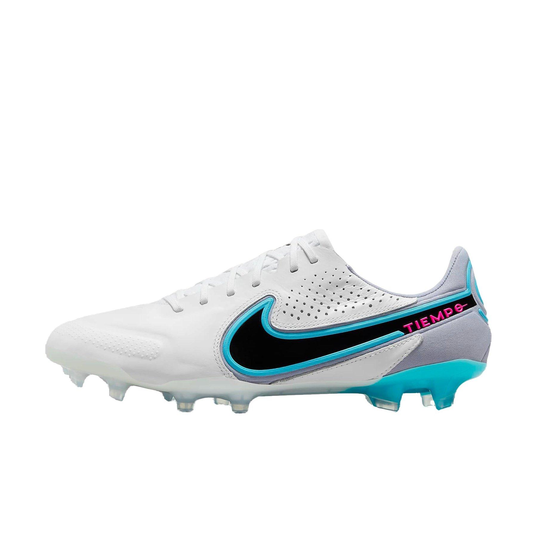 Nike Tiempo Legend 9 Elite FG "White/Black/Baltic Blue/Pink Blast" Men's Soccer Cleat - WHITE/BLACK/BLUE/PINK Thumbnail View 2