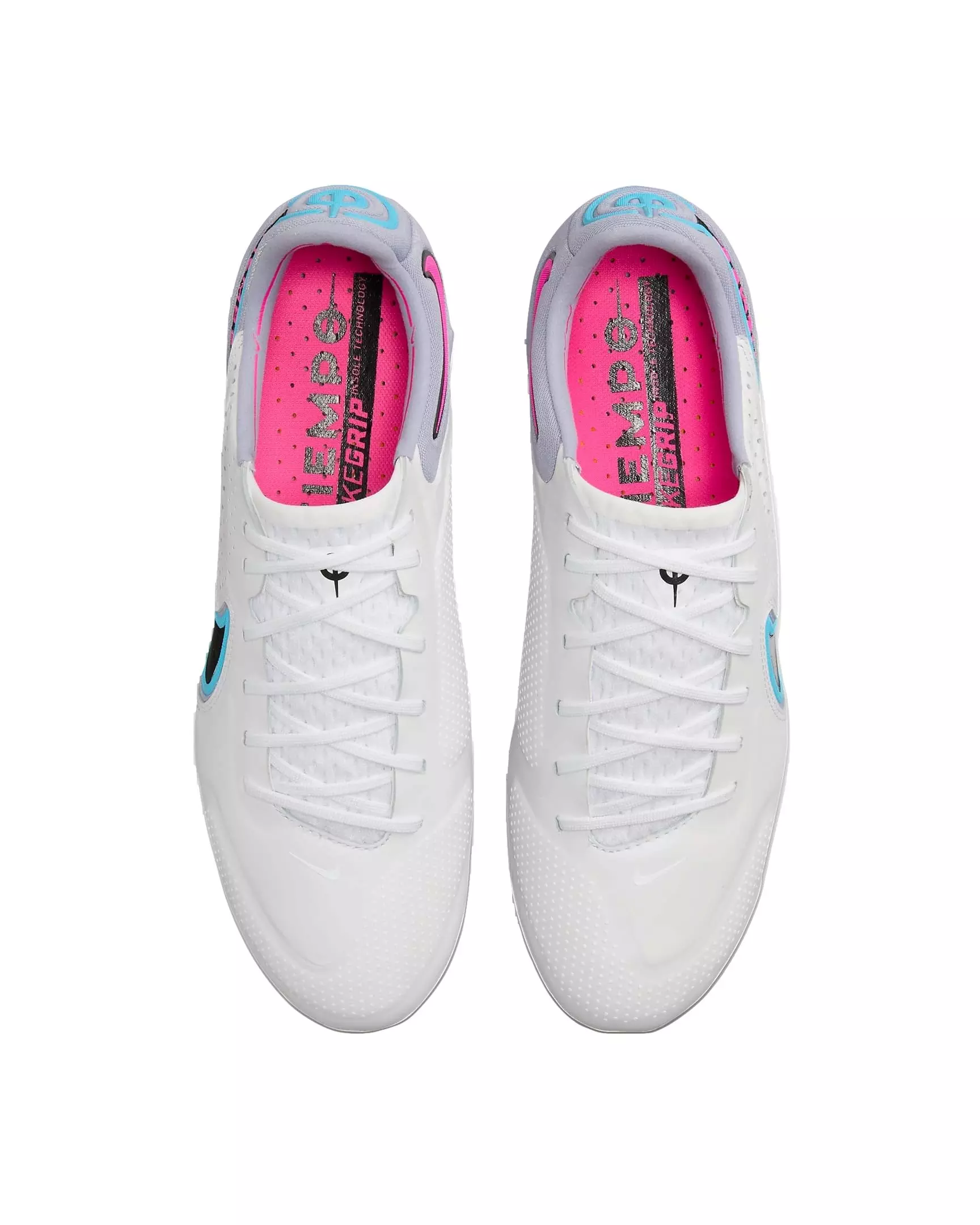 Nike Tiempo Legend 9 Elite FG "White/Black/Baltic Blue/Pink Blast" Men's Soccer Cleat - WHITE/BLACK/BLUE/PINK