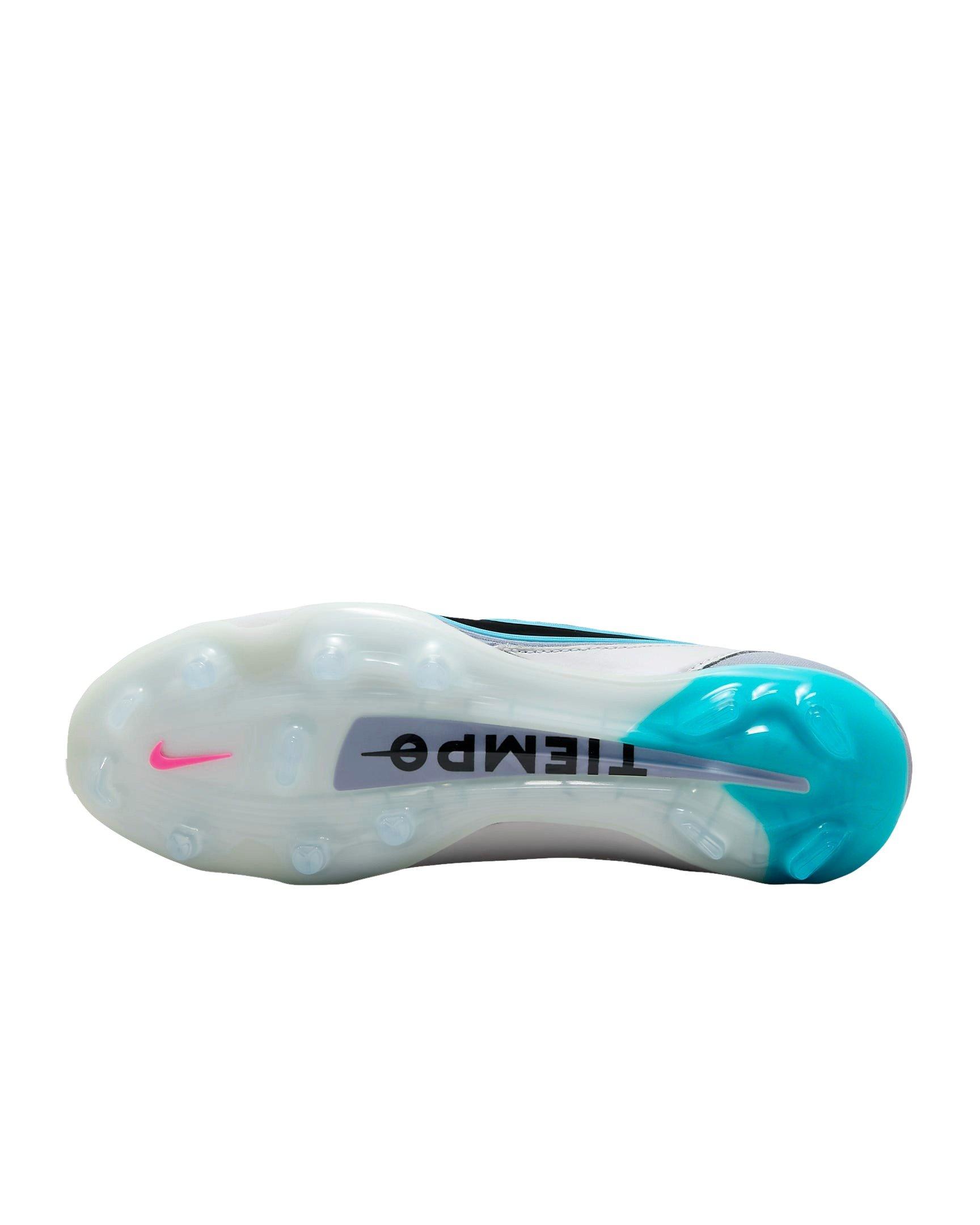 Nike Tiempo Legend 9 Elite FG "White/Black/Baltic Blue/Pink Blast" Men's Soccer Cleat - WHITE/BLACK/BLUE/PINK Thumbnail View 6