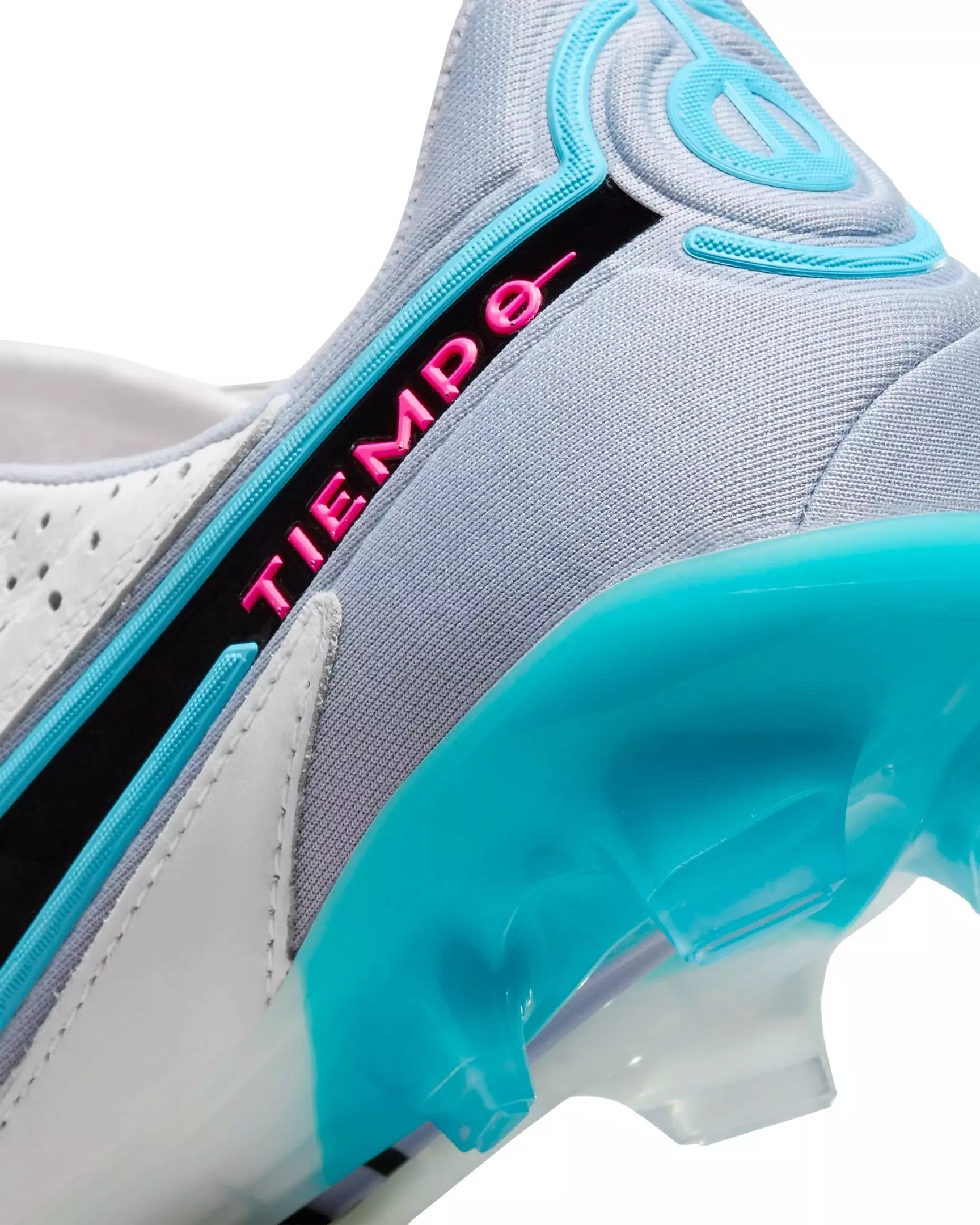 Nike Tiempo Legend 9 Elite FG "White/Black/Baltic Blue/Pink Blast" Men's Soccer Cleat - WHITE/BLACK/BLUE/PINK