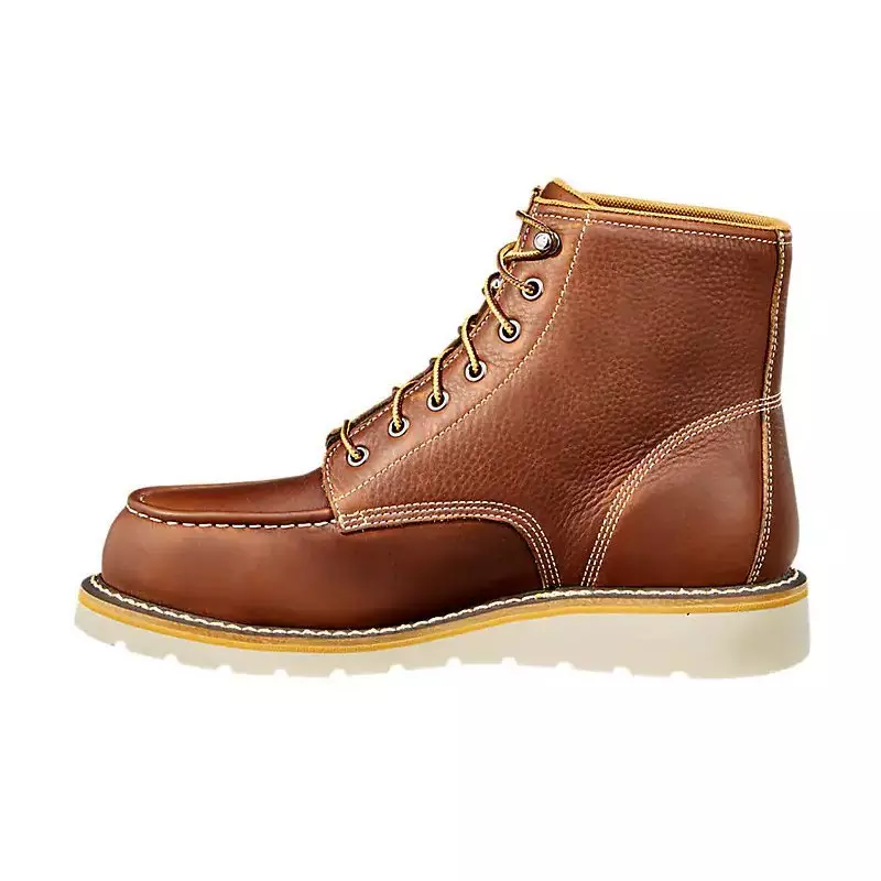 Carhartt Waterproof 6" Moc Toe "Soft Tan Full Grain Leather" Men's Wedge Boot - TAN