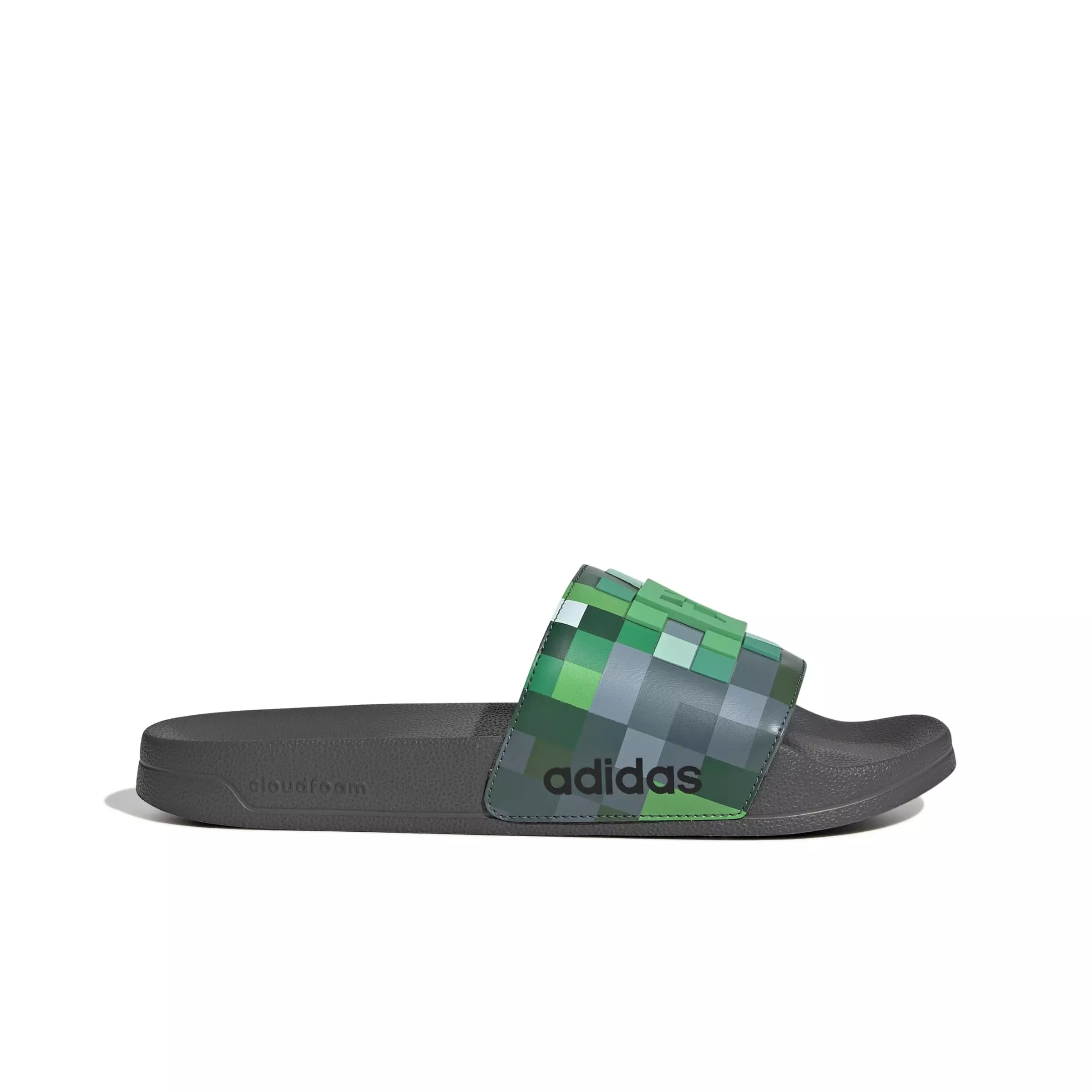 adidas Adilette Shower Minecraft "Grey Four/Grey Four" Men's Slide - GREY/GREY/GREY