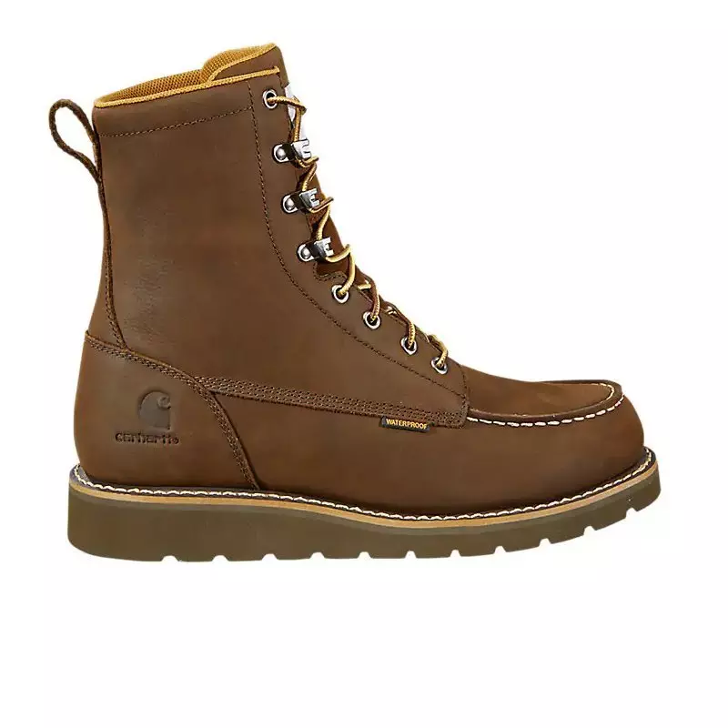 Carhartt Waterproof 8" Moc Toe "Dark Brown" Men's Wedge Boot - DK BROWN