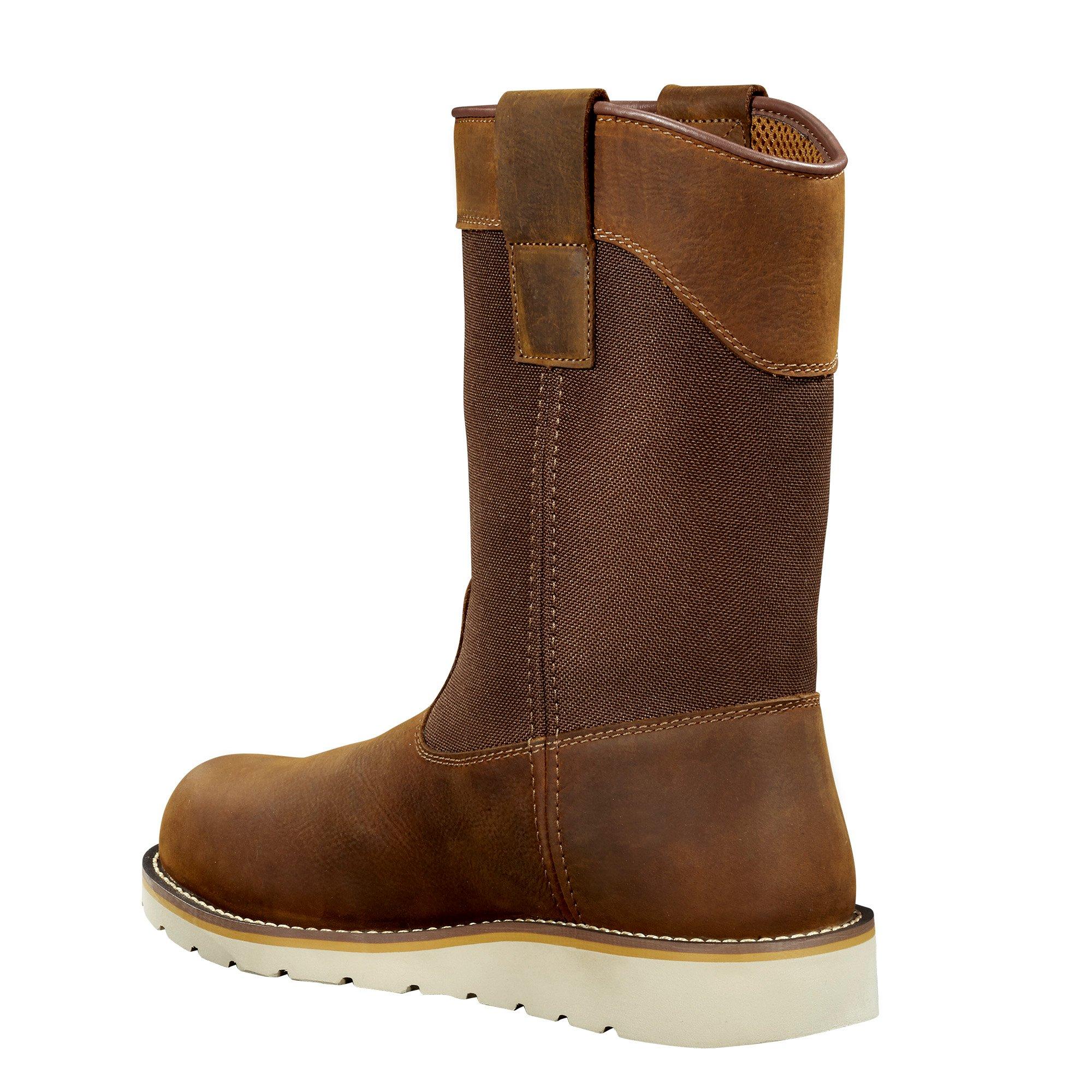 Carhartt Waterproof 10" Soft Toe Wellington "Dark Brown" Men's Wedge Boot - DK BROWN Thumbnail View 4