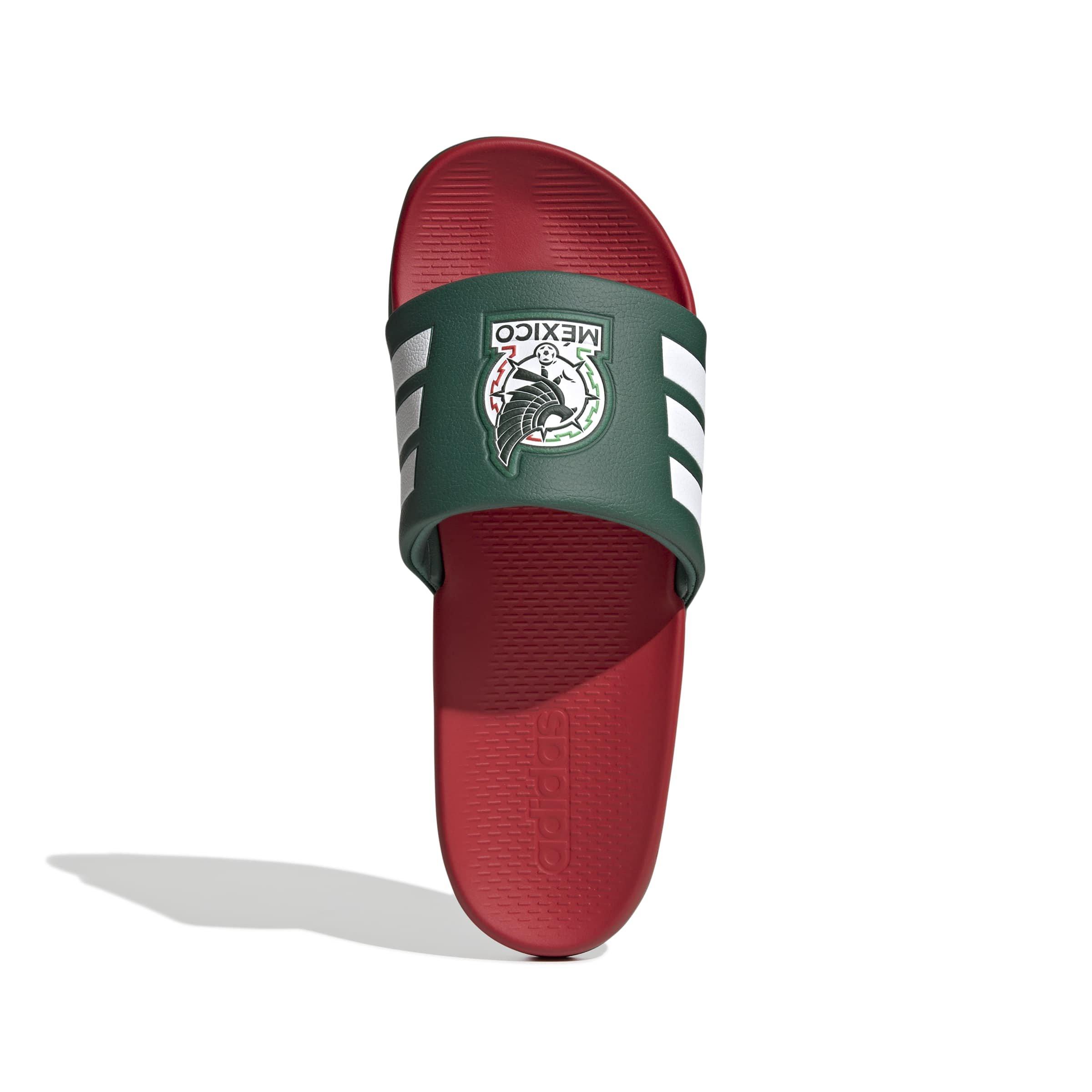 adidas Adilette Comfort 2.0 Mexico "Team Dark Green/Better Scarlet/Ftwr White" Men's Slide - DK GREEN/SCARLET/WHITE Thumbnail View 5
