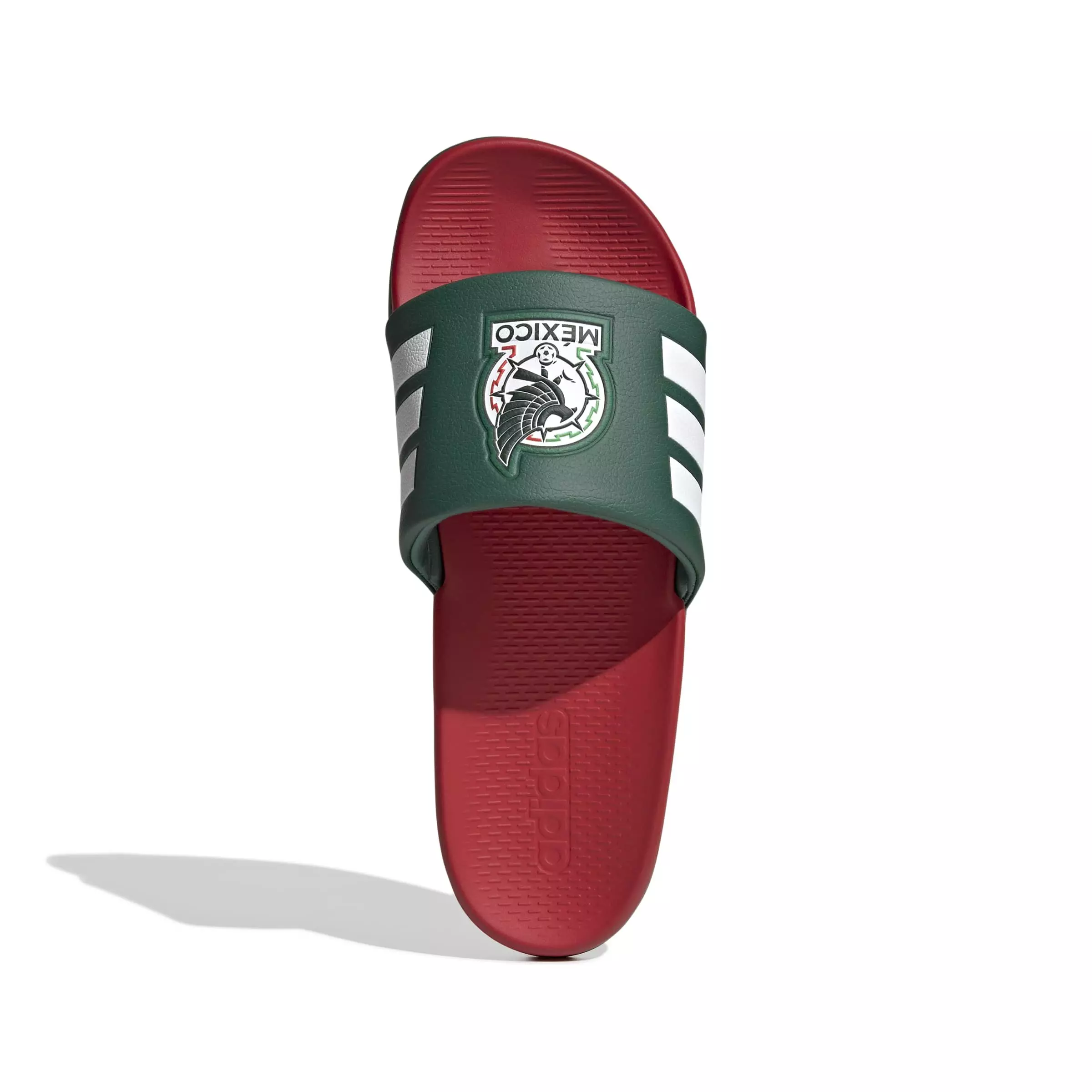 adidas Adilette Comfort 2.0 Mexico "Team Dark Green/Better Scarlet/Ftwr White" Men's Slide - DK GREEN/SCARLET/WHITE