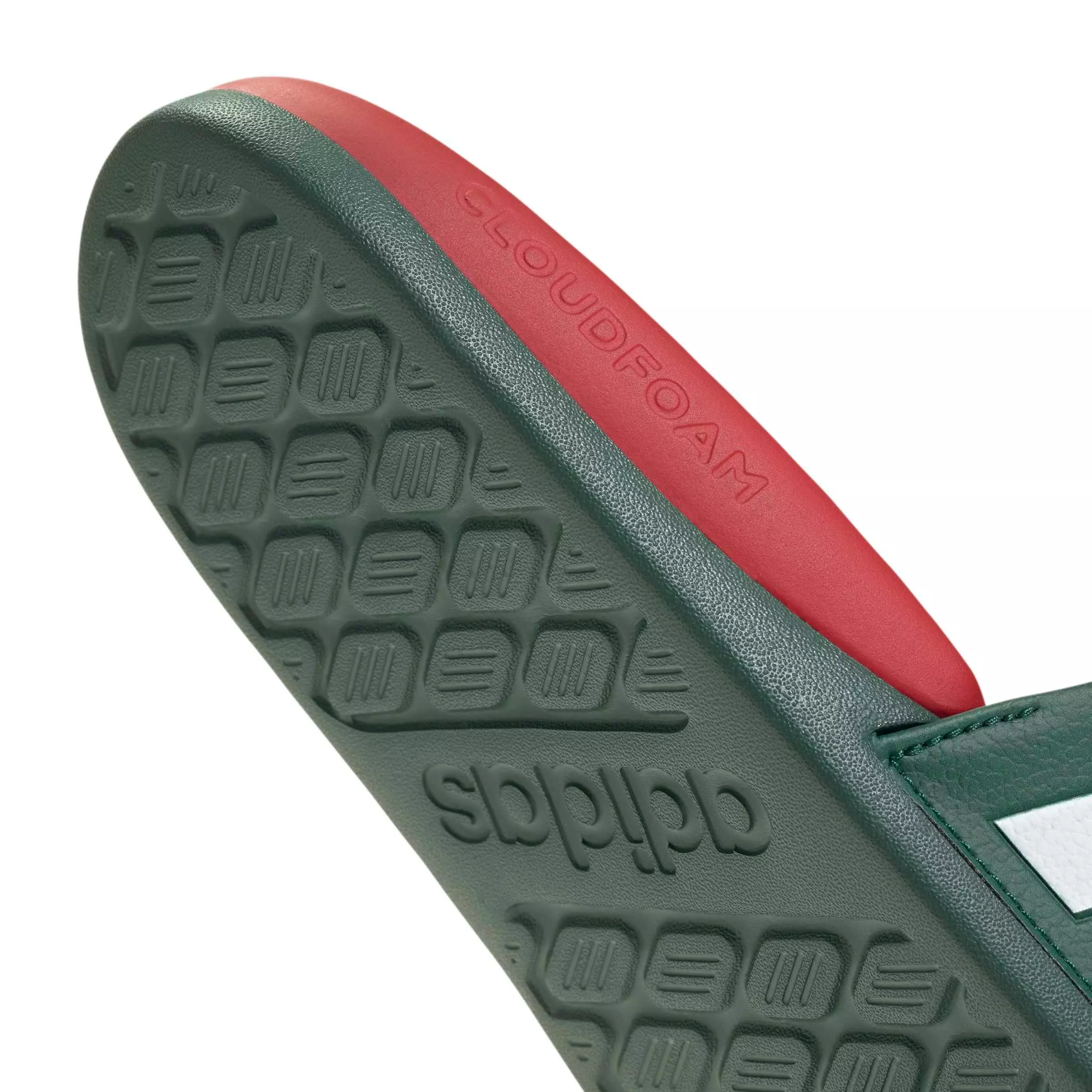 adidas Adilette Comfort 2.0 Mexico "Team Dark Green/Better Scarlet/Ftwr White" Men's Slide - DK GREEN/SCARLET/WHITE