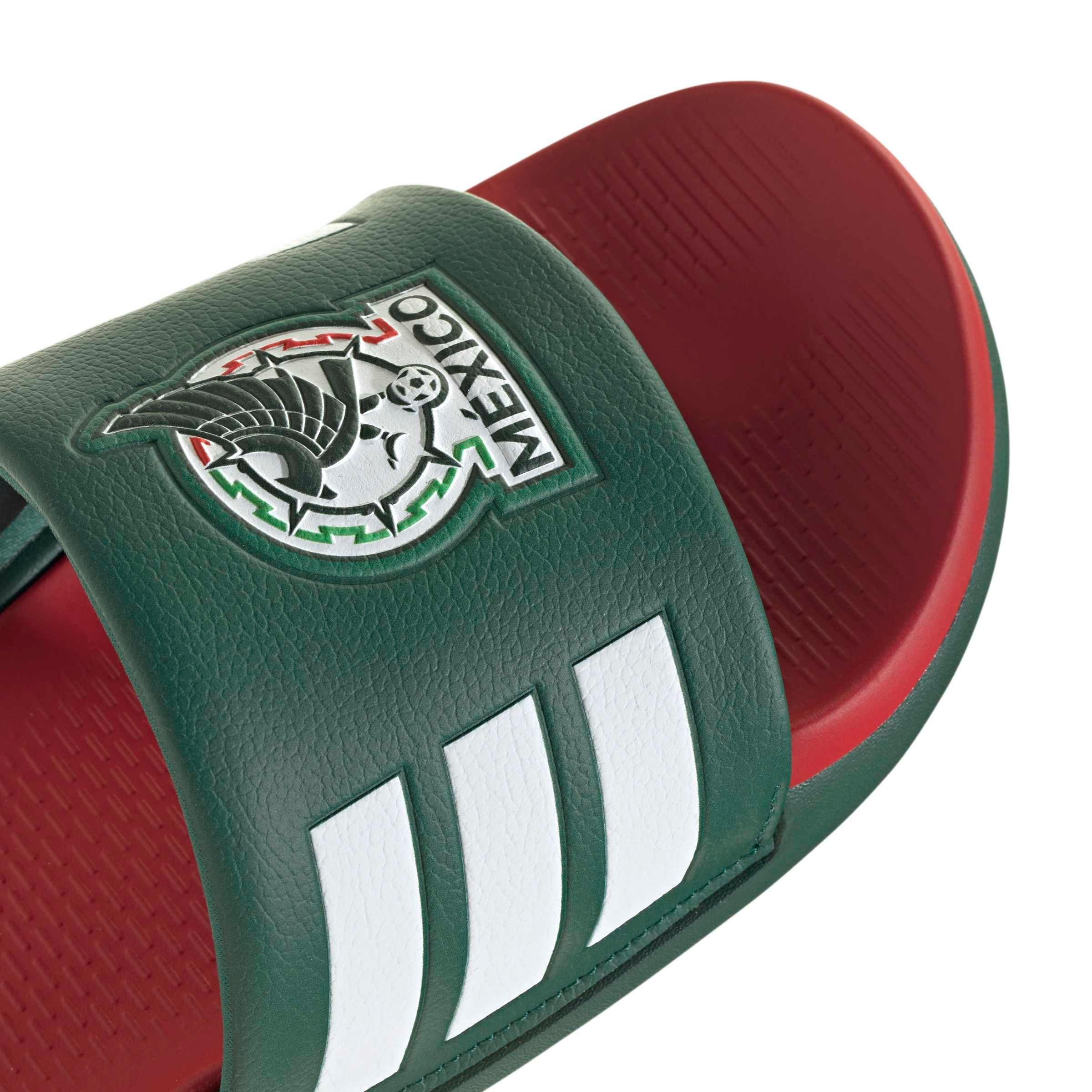 adidas Adilette Comfort 2.0 Mexico "Team Dark Green/Better Scarlet/Ftwr White" Men's Slide - DK GREEN/SCARLET/WHITE Thumbnail View 8
