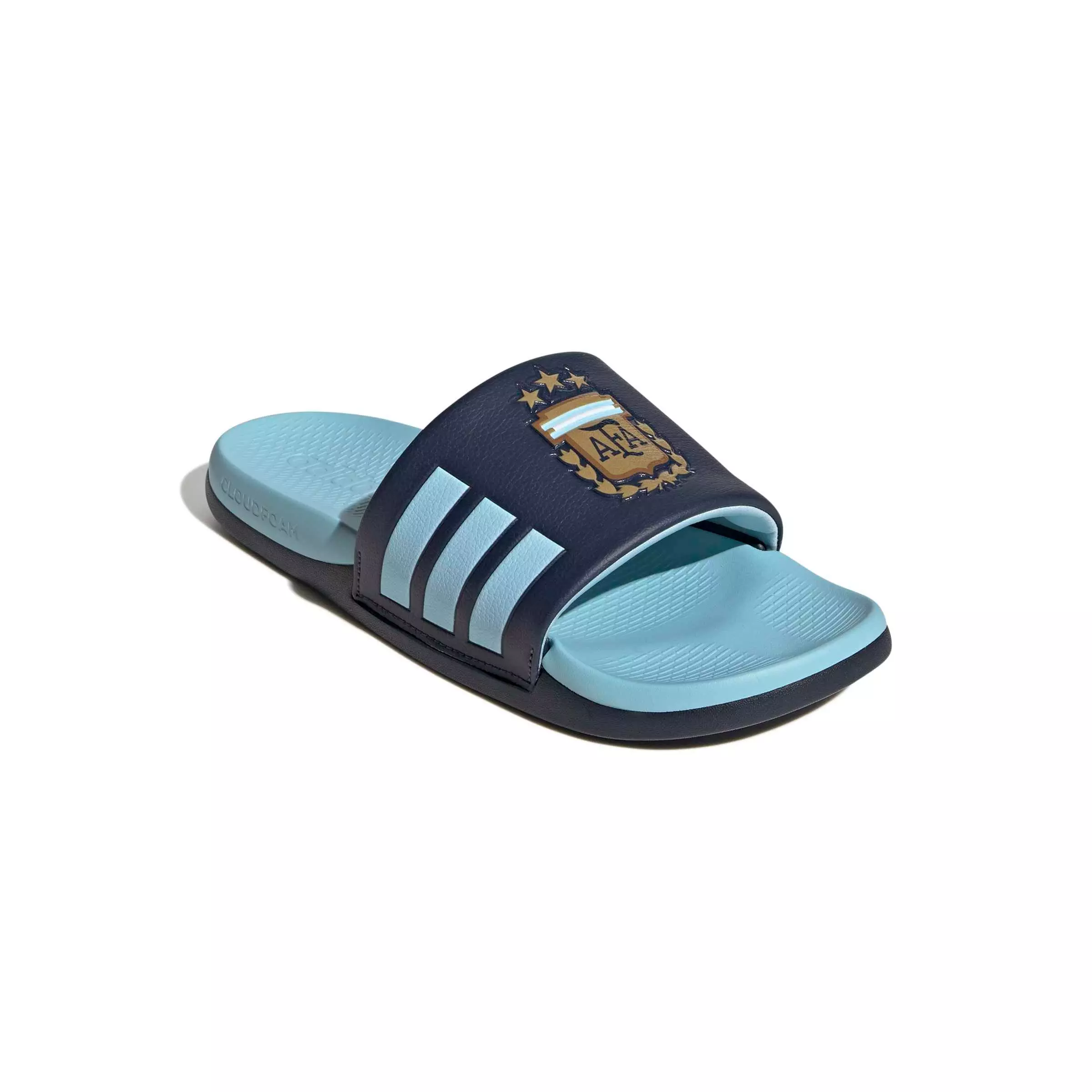 adidas Adilette Comfort 2.0 Argentina "Night Navy/Dark Football Gold/Icey Blue" Men's Slide - NAVY/DK GOLD/BLUE