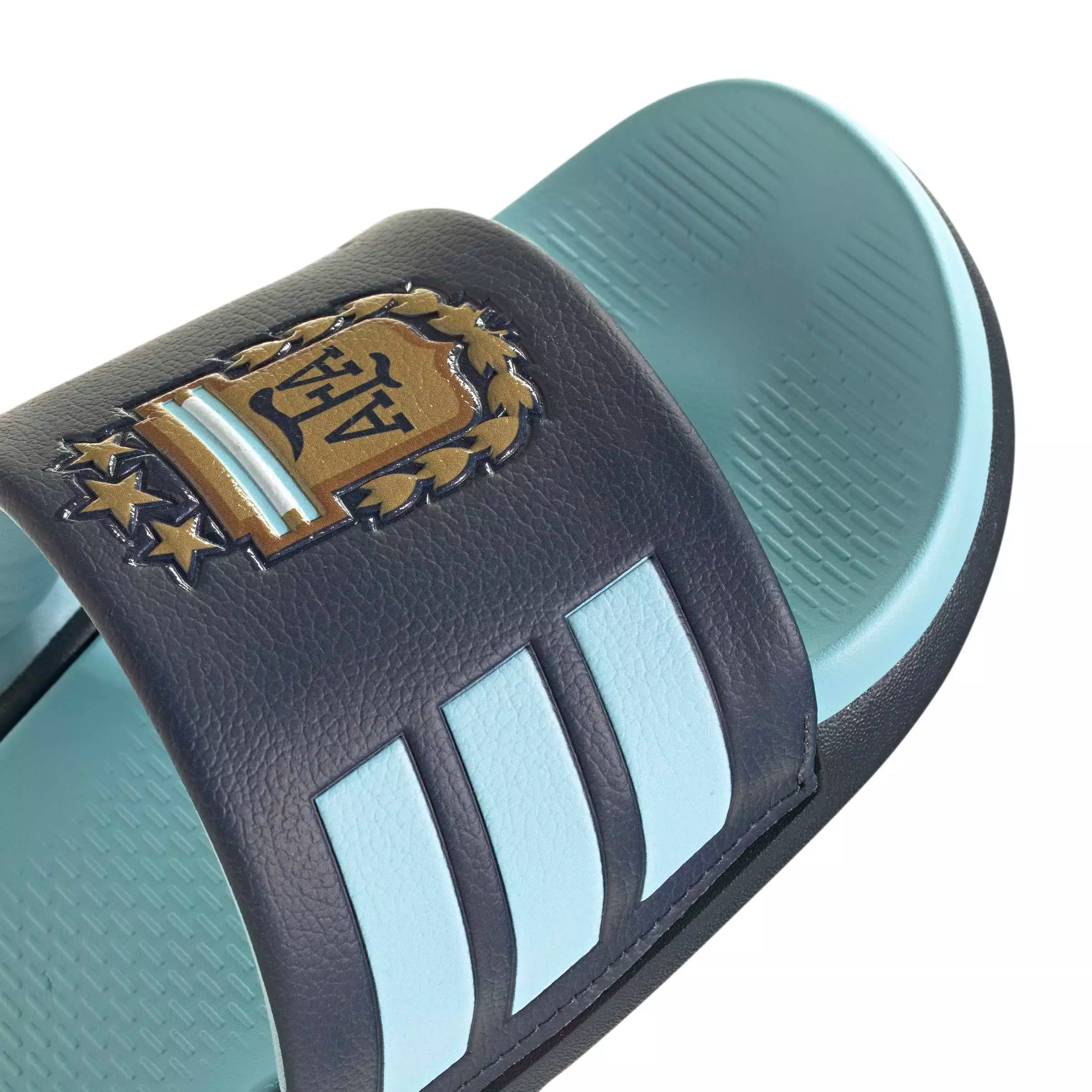 adidas Adilette Comfort 2.0 Argentina "Night Navy/Dark Football Gold/Icey Blue" Men's Slide - NAVY/DK GOLD/BLUE
