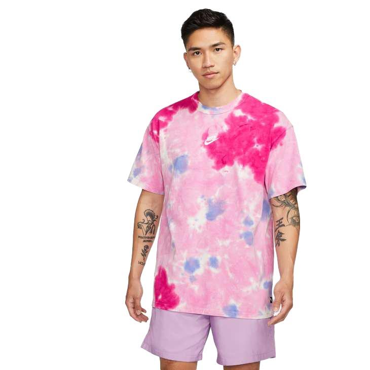 Nike Men's Sportswear Pink Tie-Dye T-Shirt