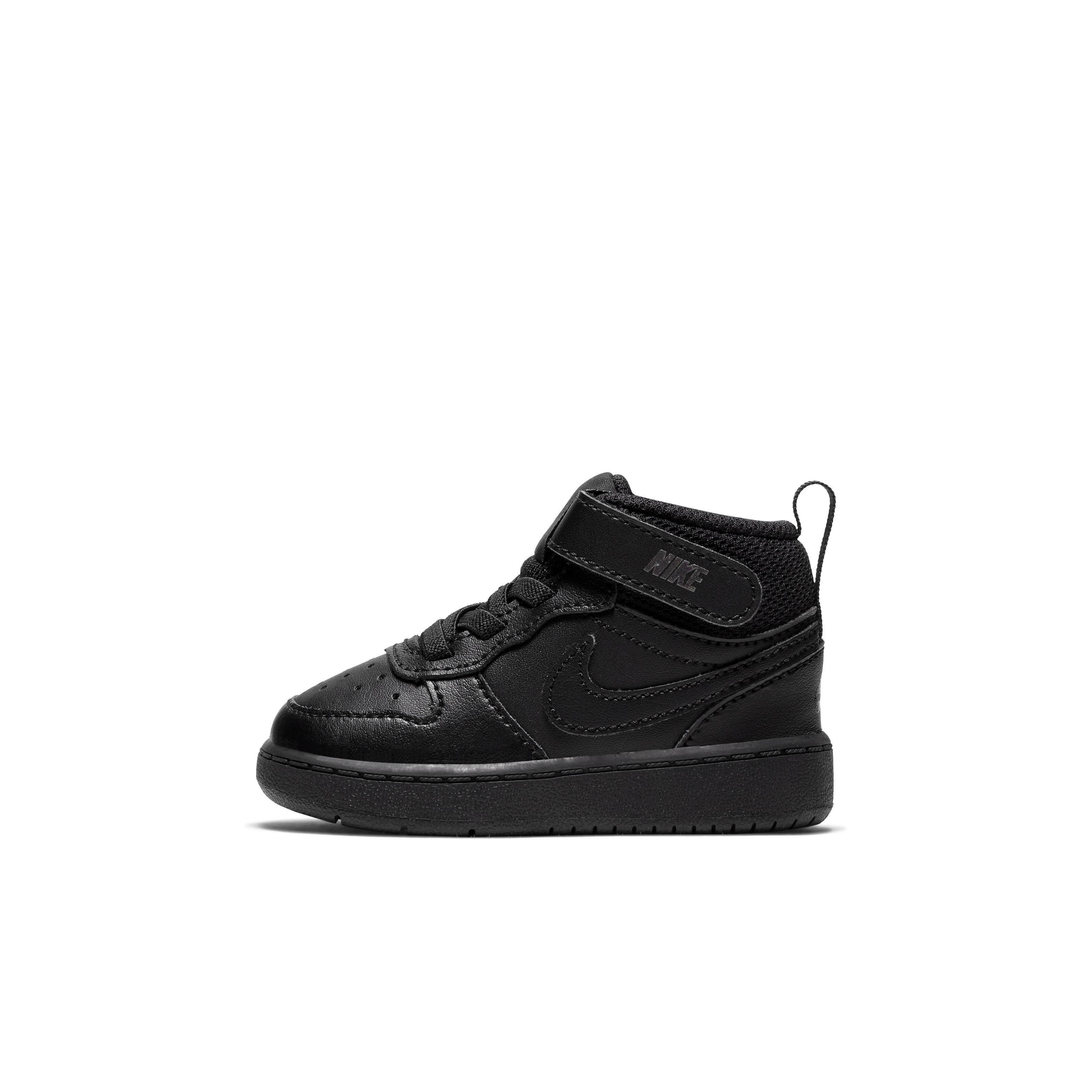 Nike Court Borough Mid 2 Toddler Boys' "Black/Black" Shoe
