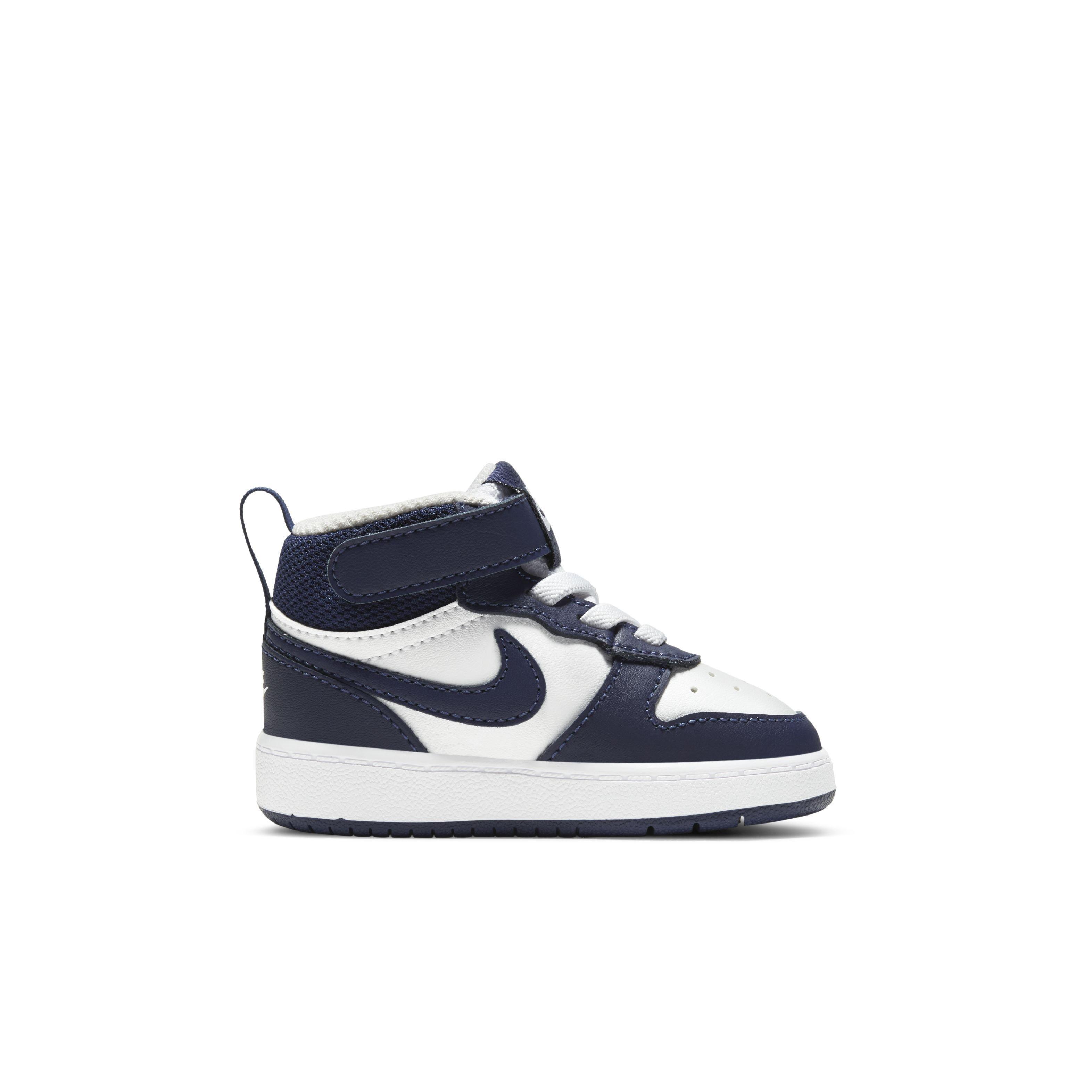 Nike Court Borough Mid 2 "White/Blue" Toddler Boys' Shoe - WHITE/BLUE Thumbnail View 1
