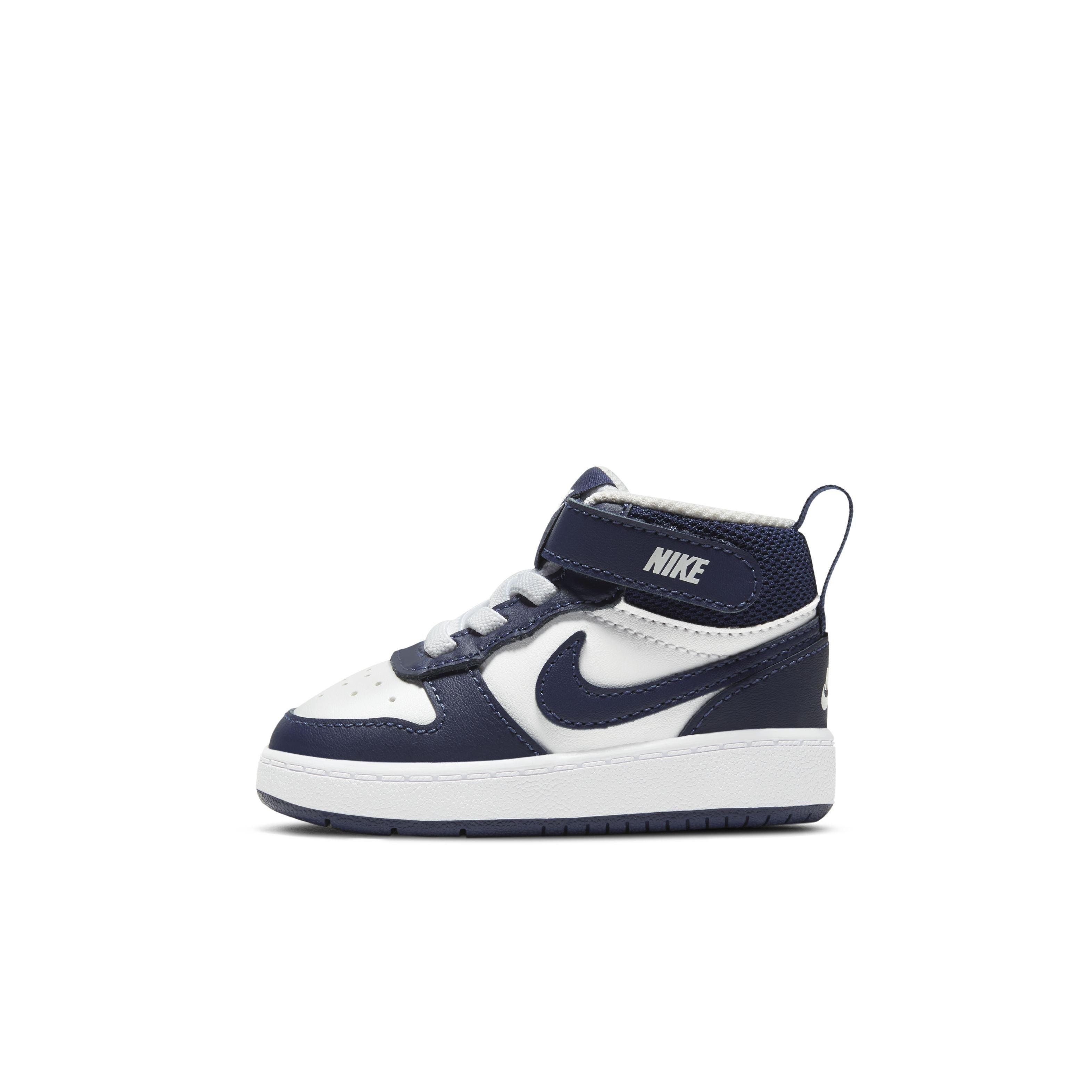 Nike Court Borough Mid 2 "White/Blue" Toddler Boys' Shoe - WHITE/BLUE Thumbnail View 2