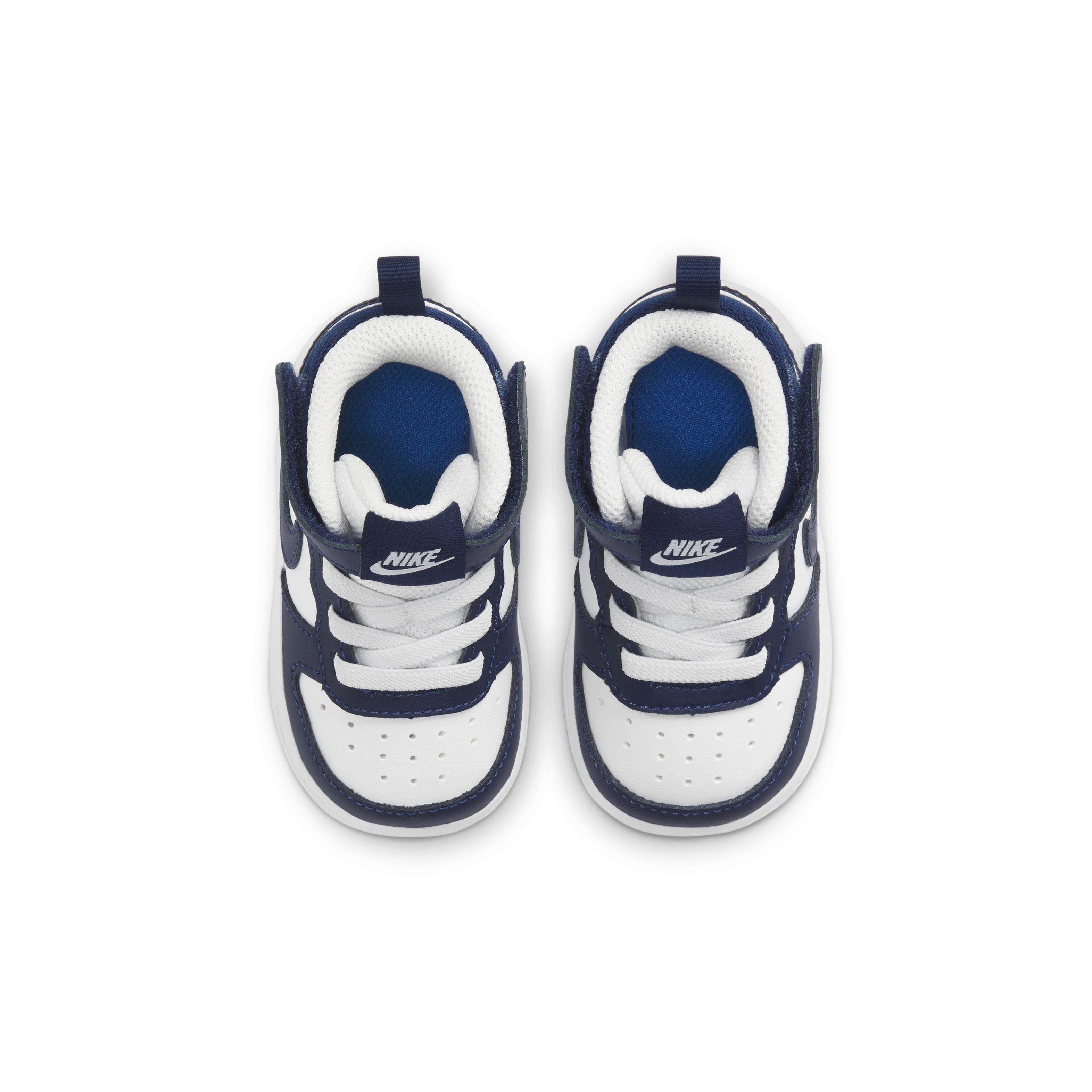 Nike Court Borough Mid 2 "White/Blue" Toddler Boys' Shoe - WHITE/BLUE Thumbnail View 4