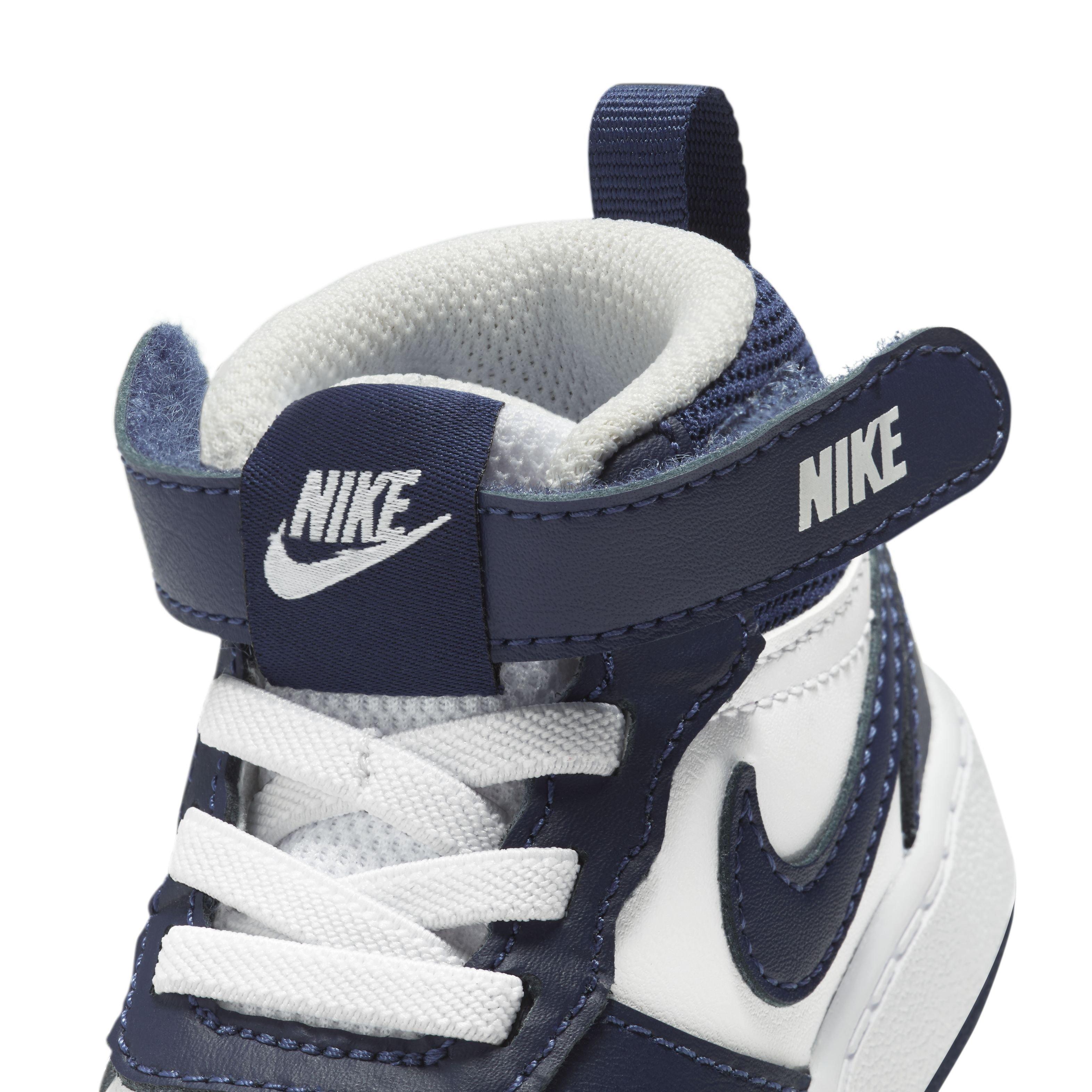Nike Court Borough Mid 2 "White/Blue" Toddler Boys' Shoe - WHITE/BLUE Thumbnail View 8