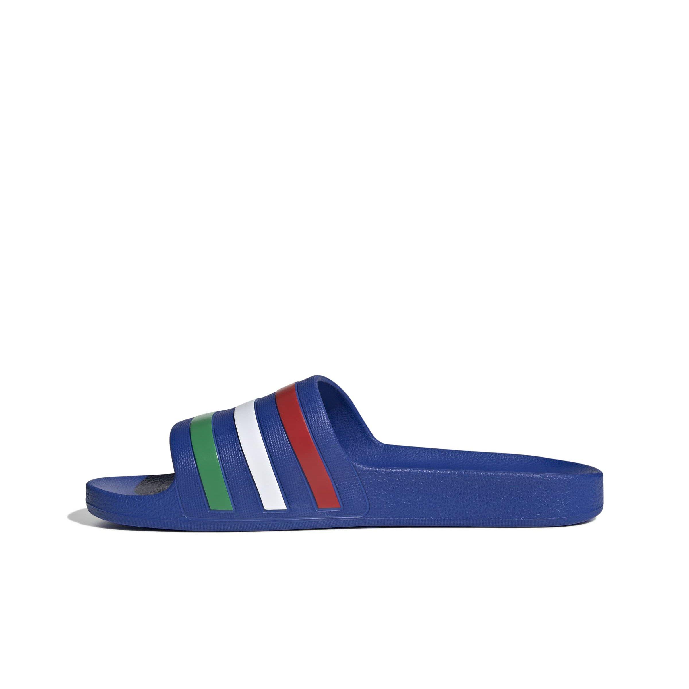 adidas Adilette Aqua "Bold Blue/Green/Ftwr White" Men's Slide - BLUE/GREEN/WHITE Thumbnail View 2