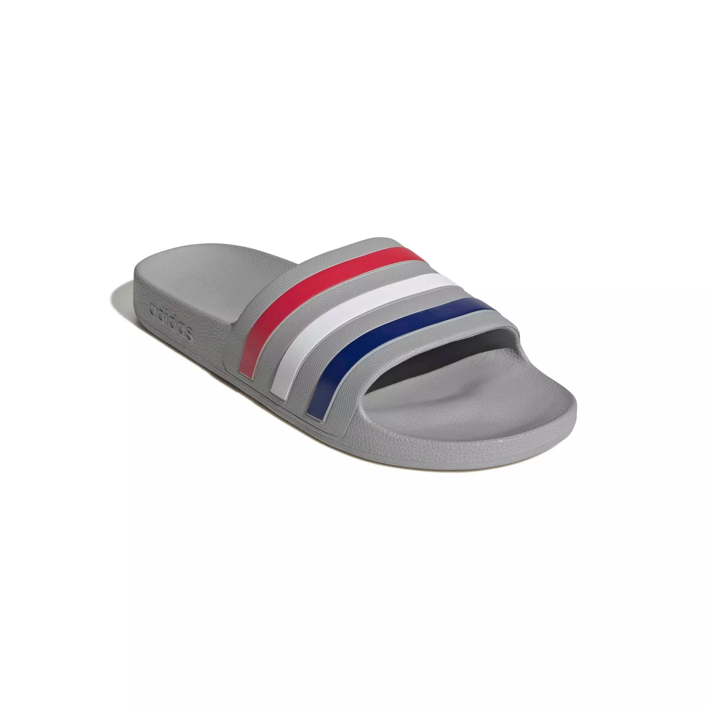 adidas Adilette Aqua "Grey Two/Mystery Ink/Pure Ruby" Men's Slide - GREY/INK/RUBY